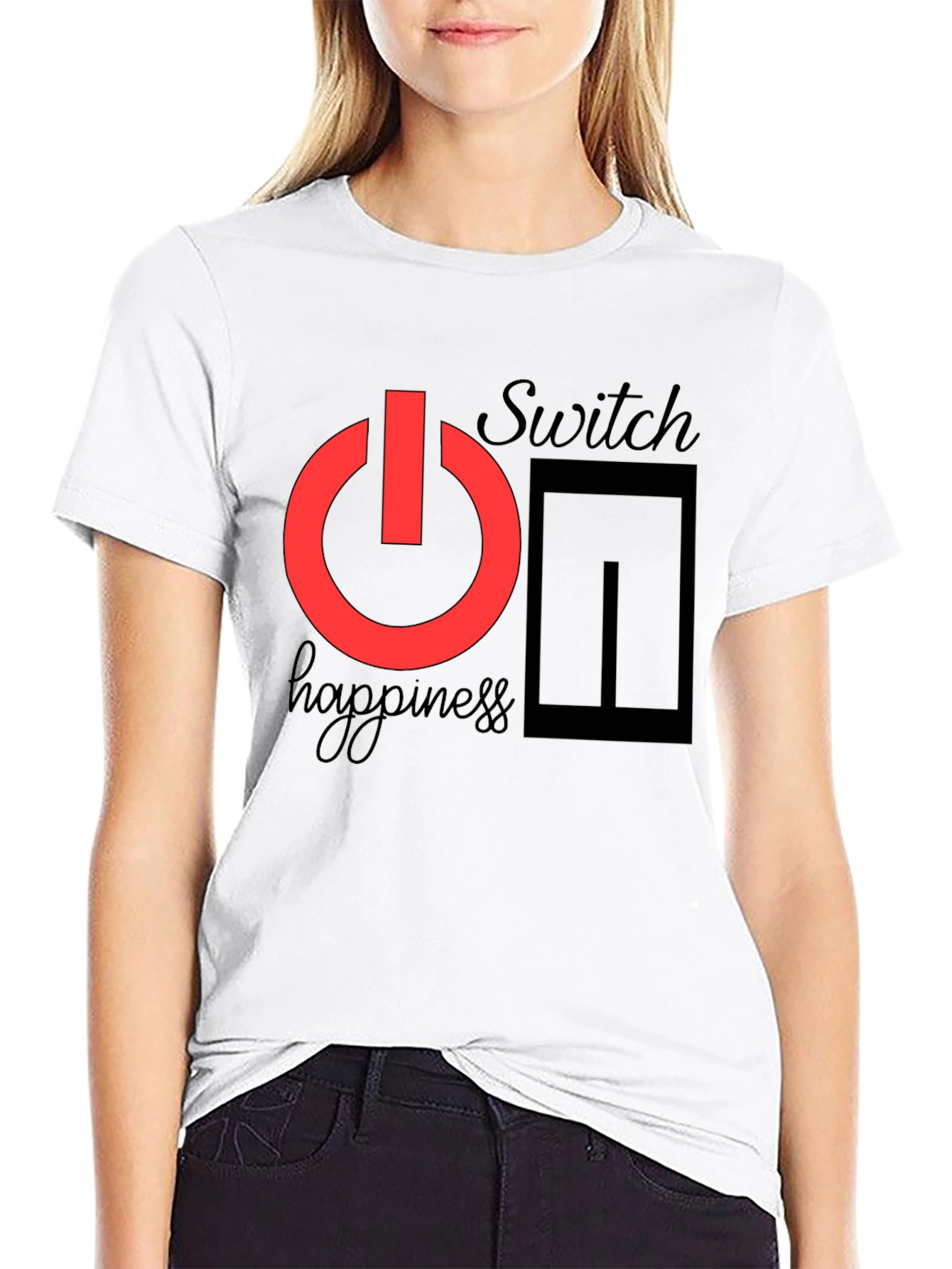 Switch On Happiness T-Shirt - Positive Vibes