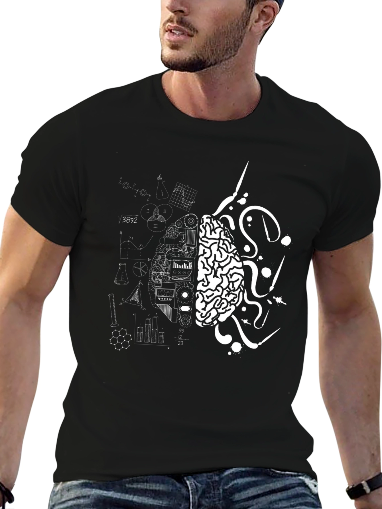 Brain Power Graphic Tee - Black