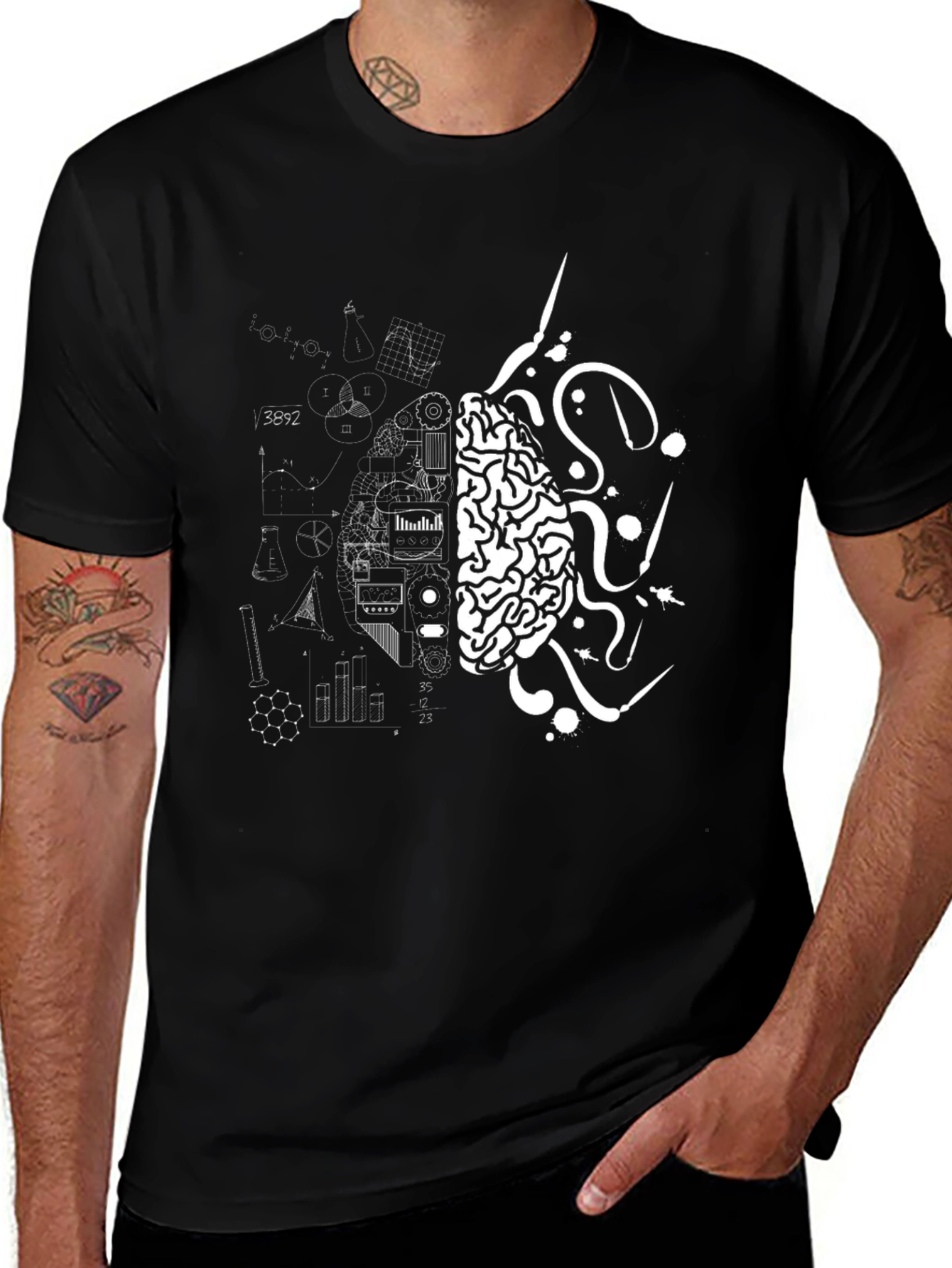 Brain Power Graphic Tee - Black