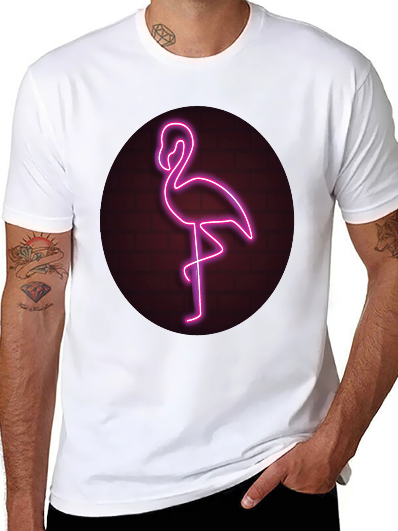 Neon Flamingo Graphic Tee - Cool & Stylish