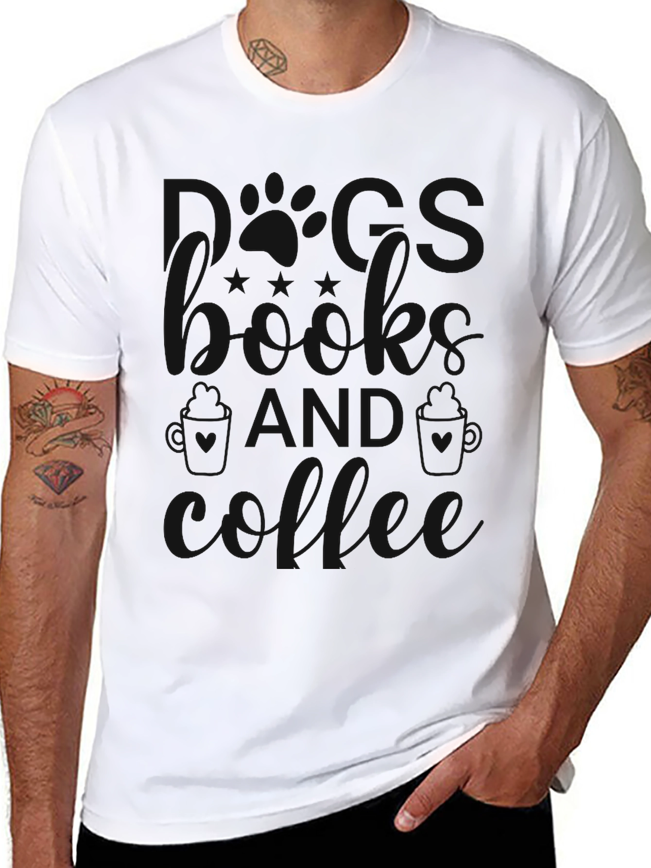 Mens Sunshine & Coffee Black Graphic T-Shirt