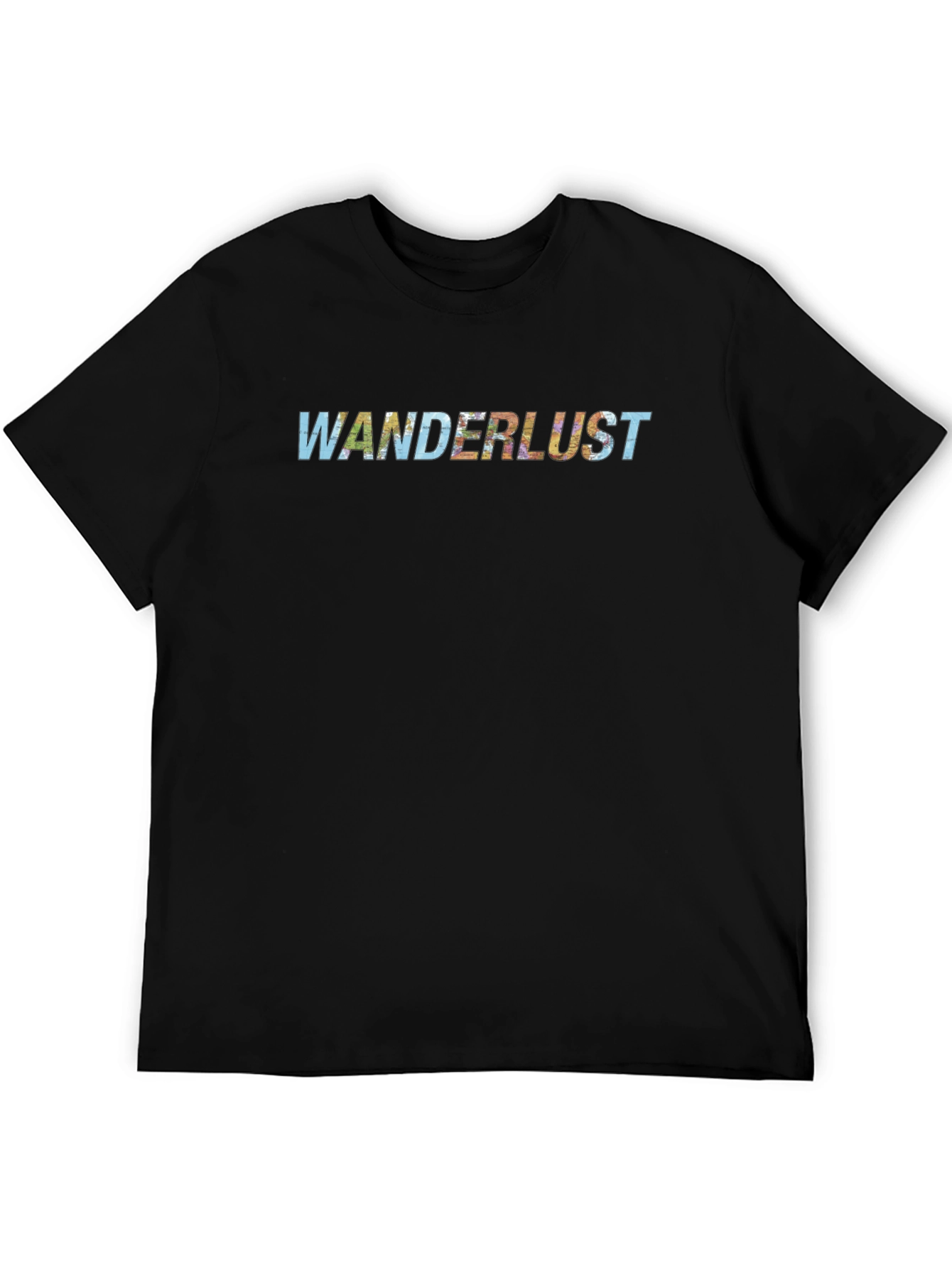 Wanderlust Graphic Tee - Black Cotton T-Shirt