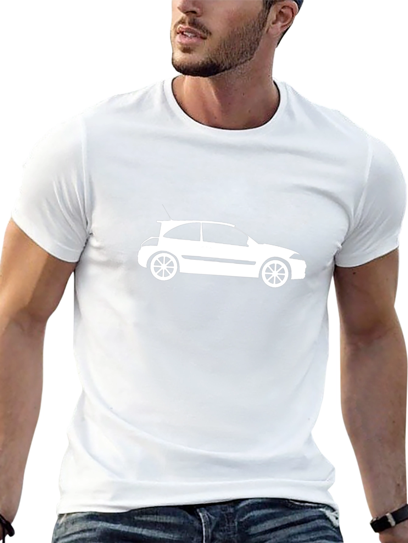 Car Graphic Tee - Black Cotton T-Shirt