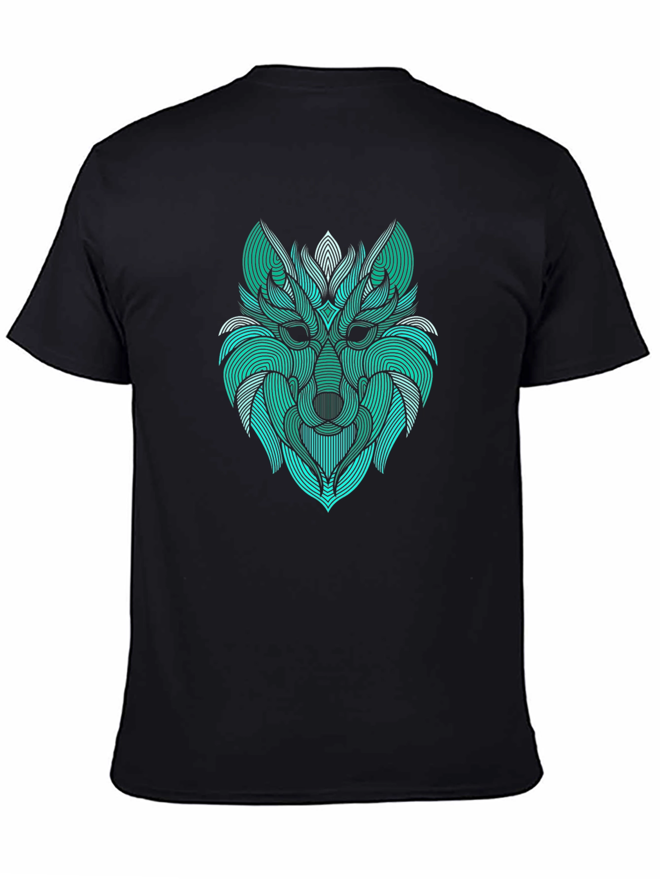 Abstract Wolf Graphic Tee - Modern Line Art Design