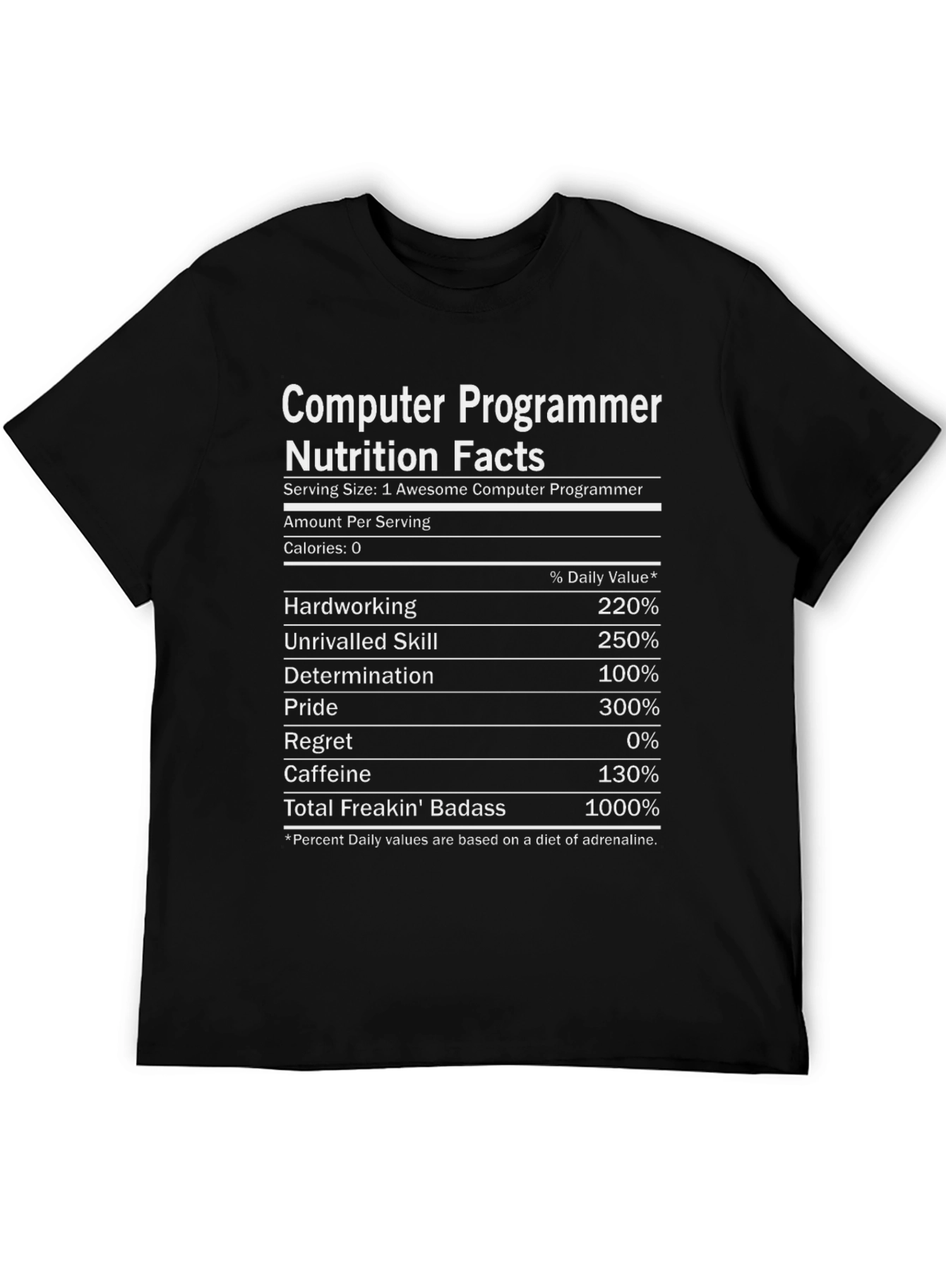 Computer Programmer Nutrition Facts T-Shirt