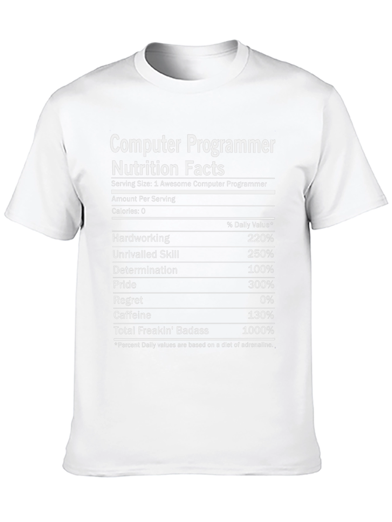 Computer Programmer Nutrition Facts T-Shirt
