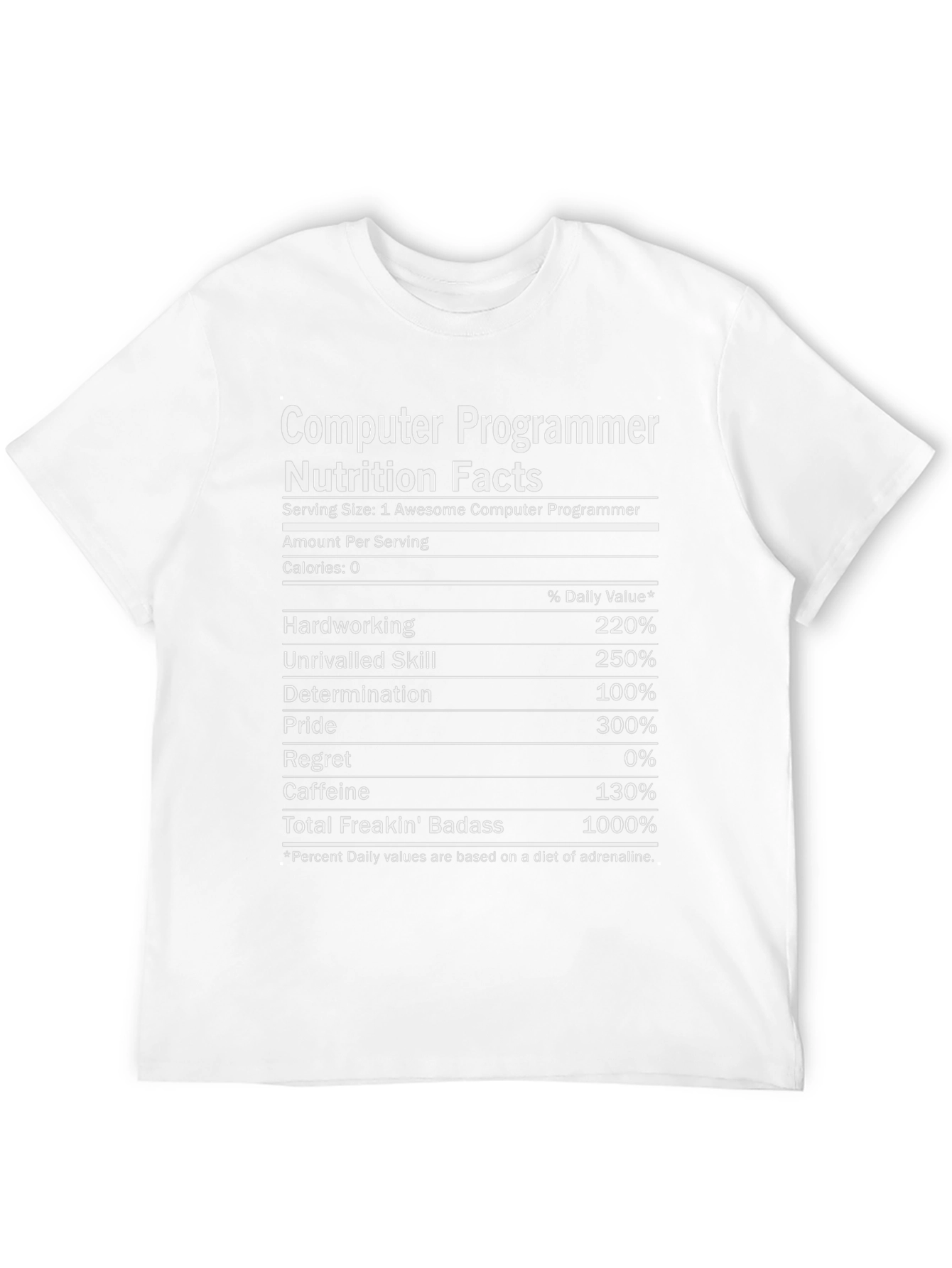 Computer Programmer Nutrition Facts T-Shirt