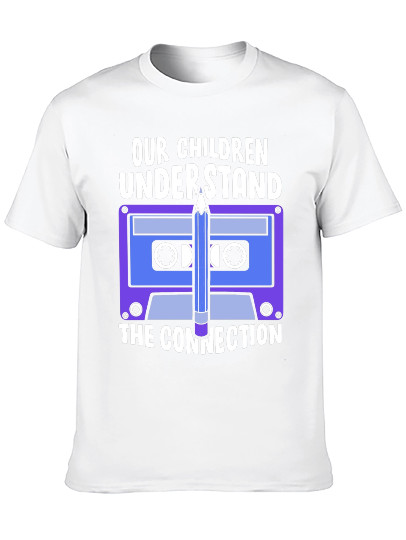 Retro Cassette Tape & Pencil T-Shirt