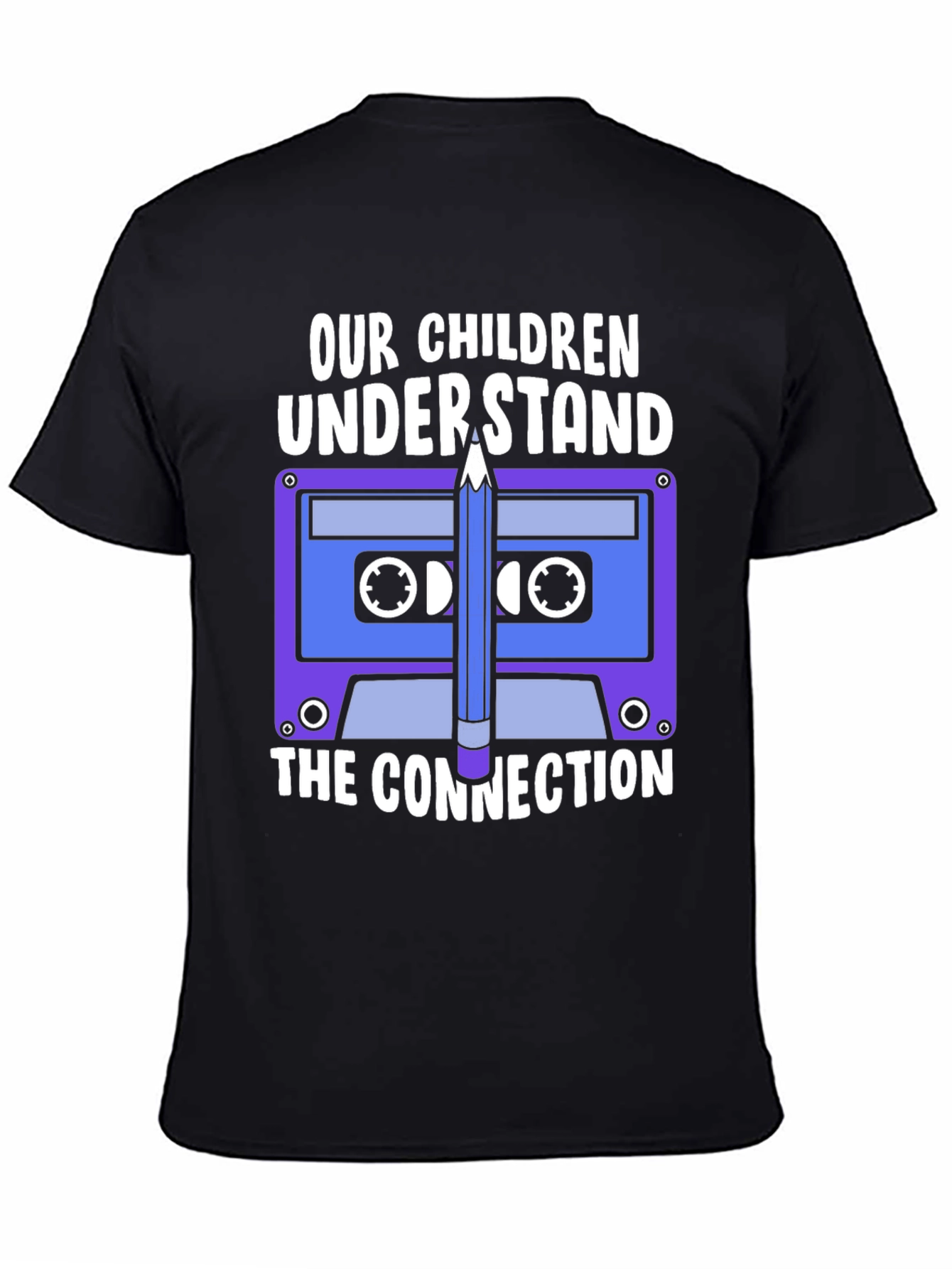 Retro Cassette Tape & Pencil T-Shirt