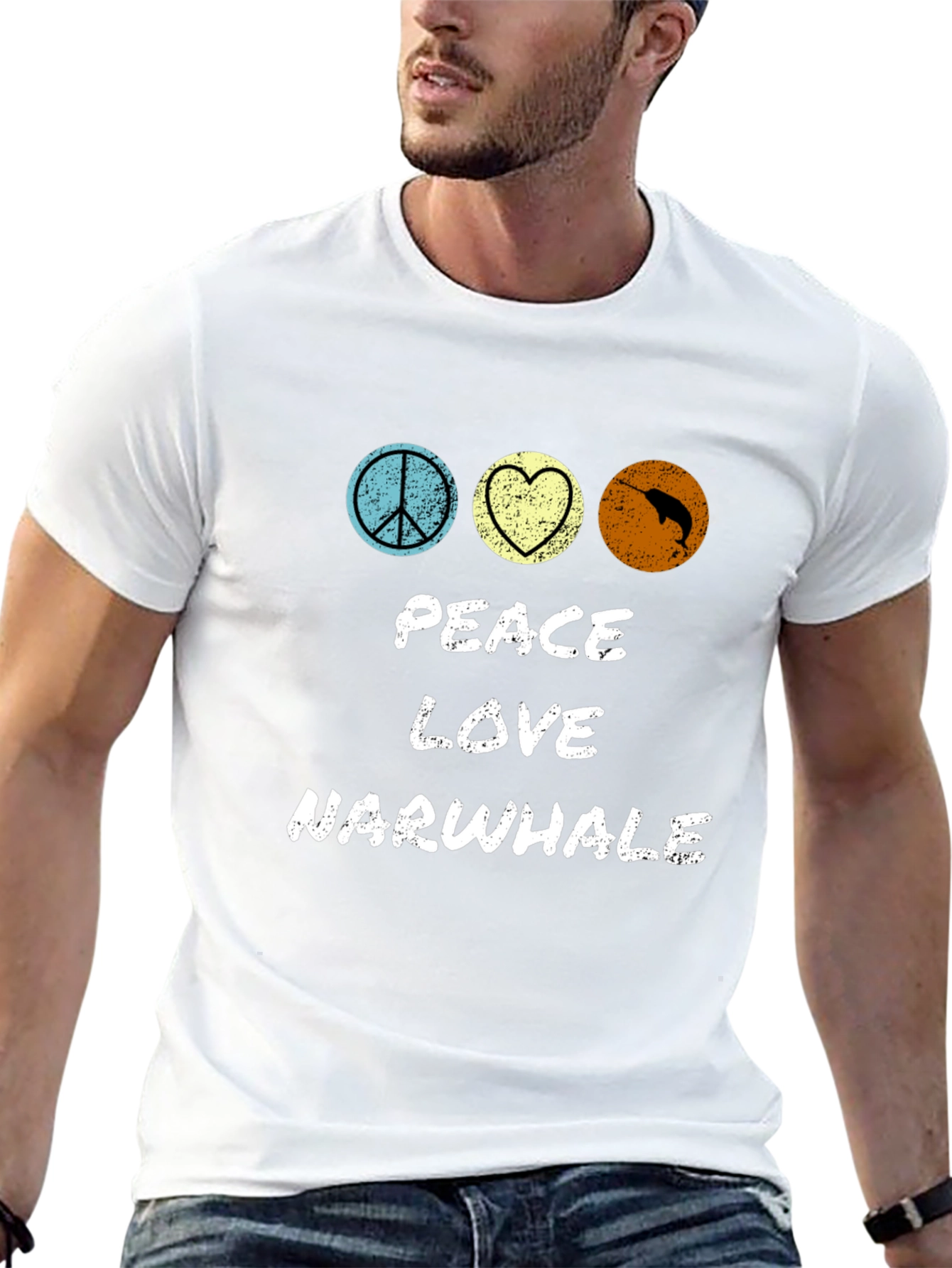 Peace Love Narwhal T-Shirt - Funny Graphic Tee