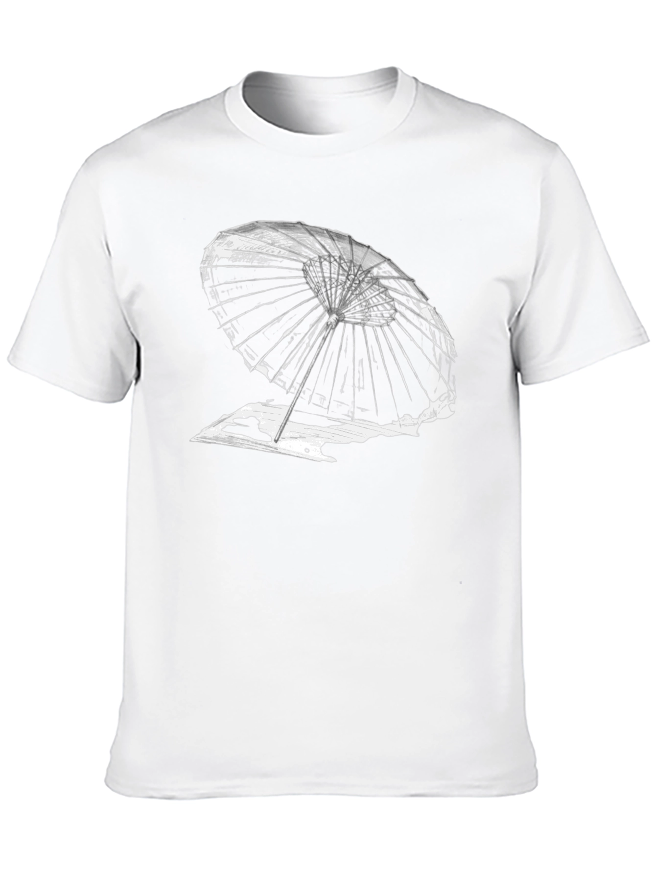 Abstract Umbrella Graphic Tee - Black Cotton T-Shirt