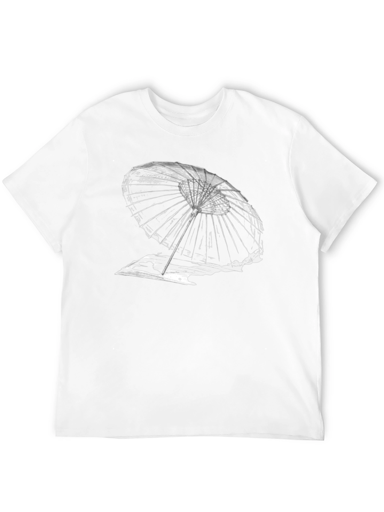 Abstract Umbrella Graphic Tee - Black Cotton T-Shirt