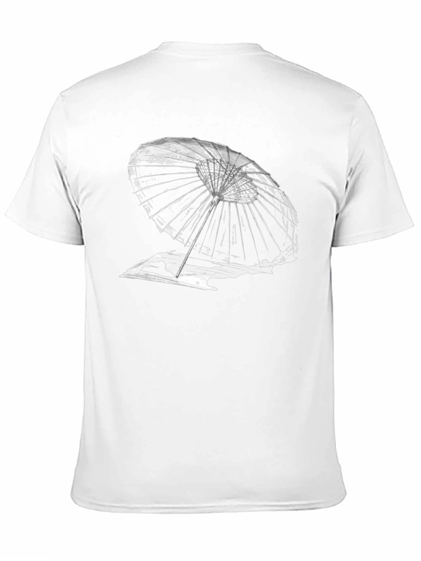 Abstract Umbrella Graphic Tee - Black Cotton T-Shirt