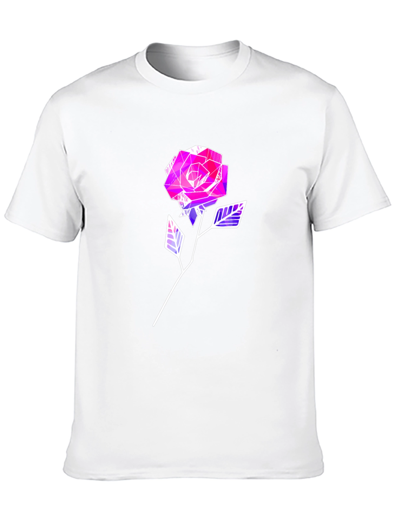 Geometric Rose Graphic Tee - Modern Style