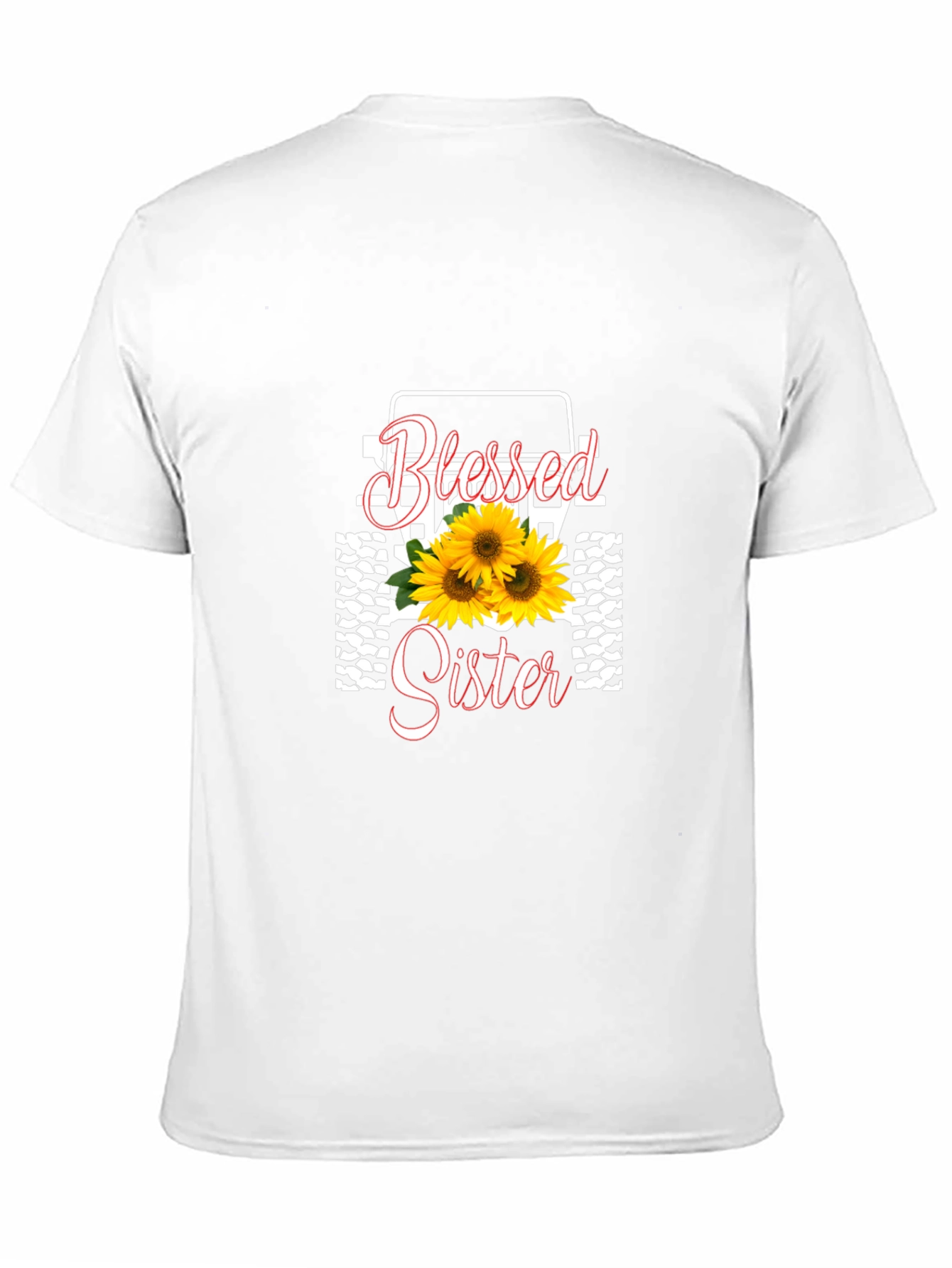 Blessed Sister Black T-Shirt Sunflower Graphic