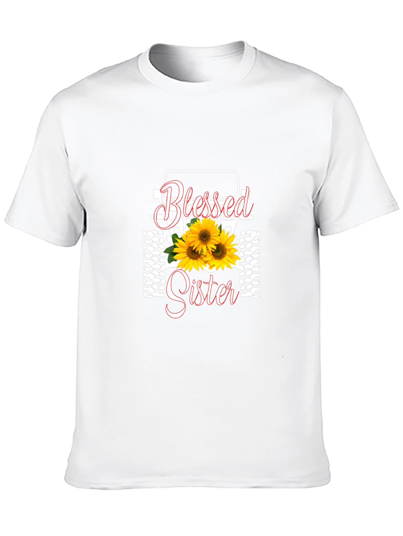 Blessed Sister Black T-Shirt Sunflower Graphic