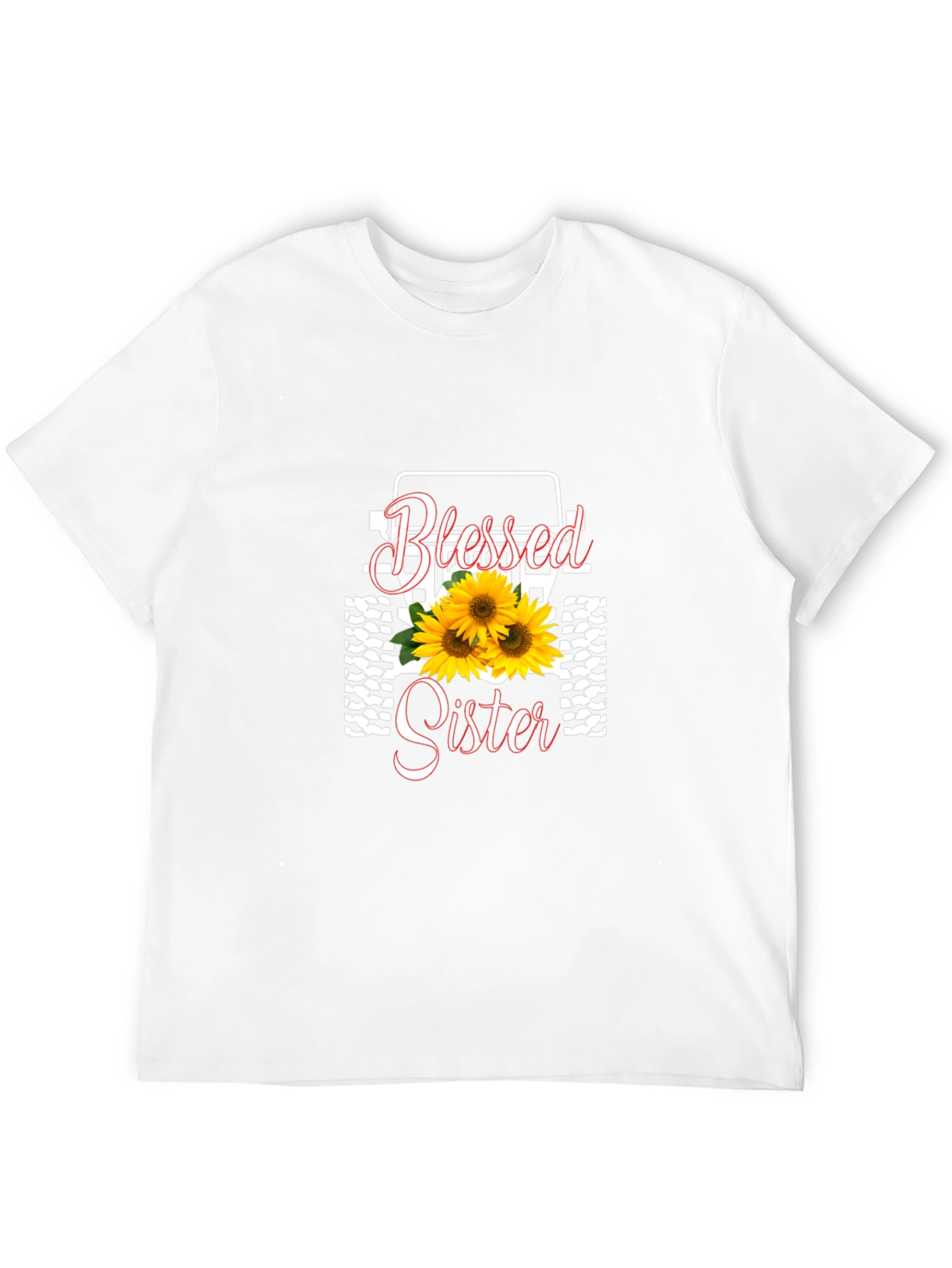 Blessed Sister Black T-Shirt Sunflower Graphic