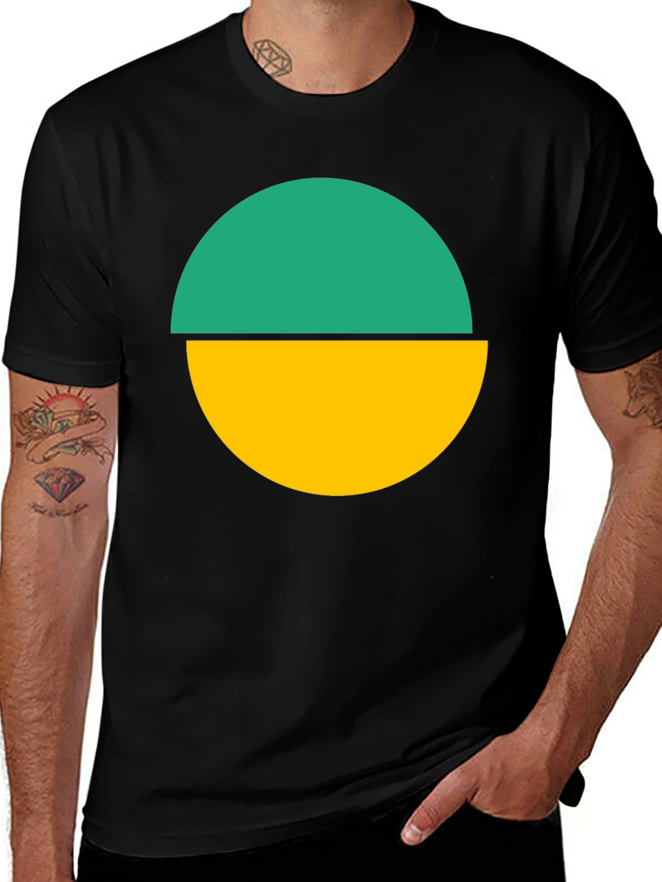 Two-Tone Circle Graphic Tee