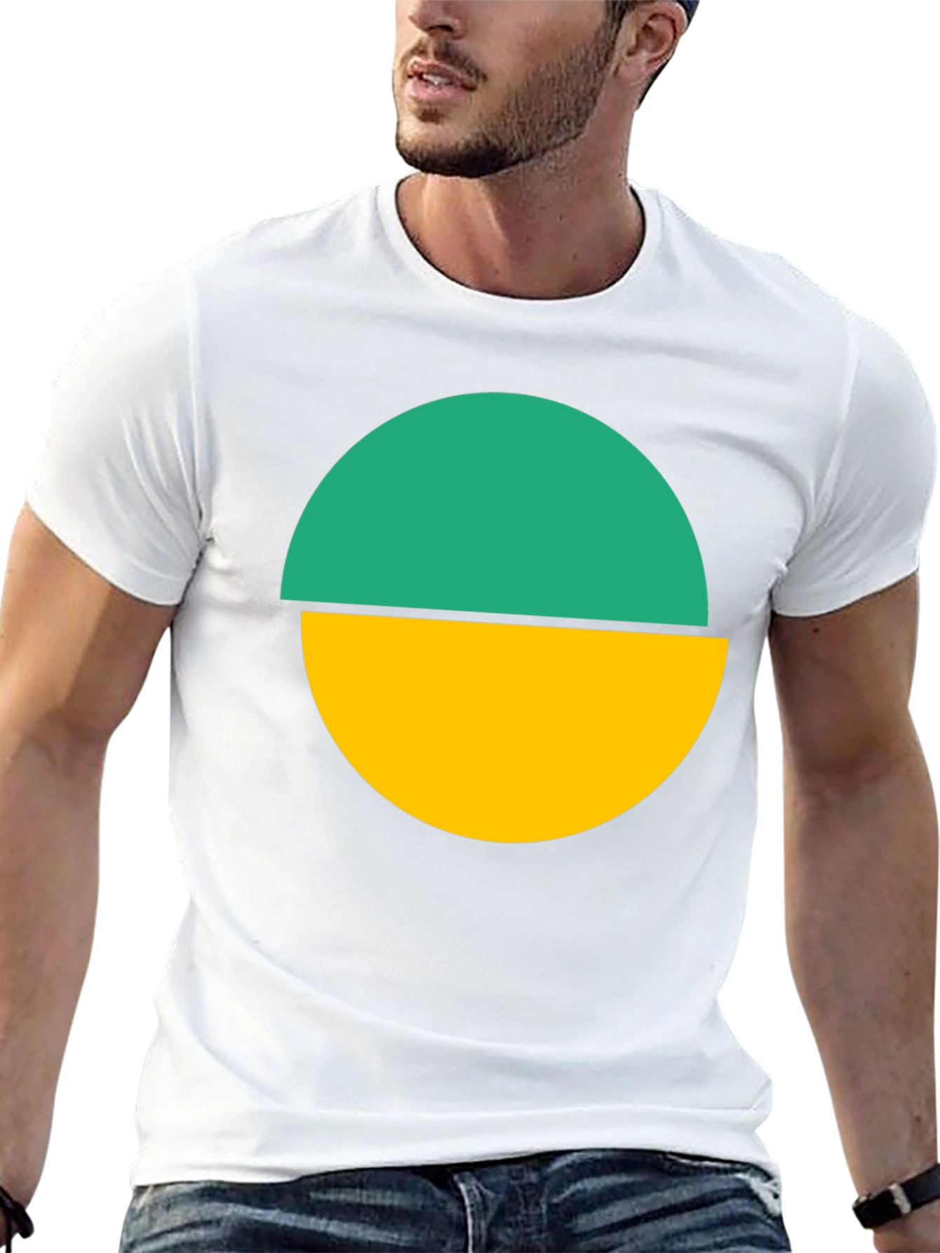 Two-Tone Circle Graphic Tee