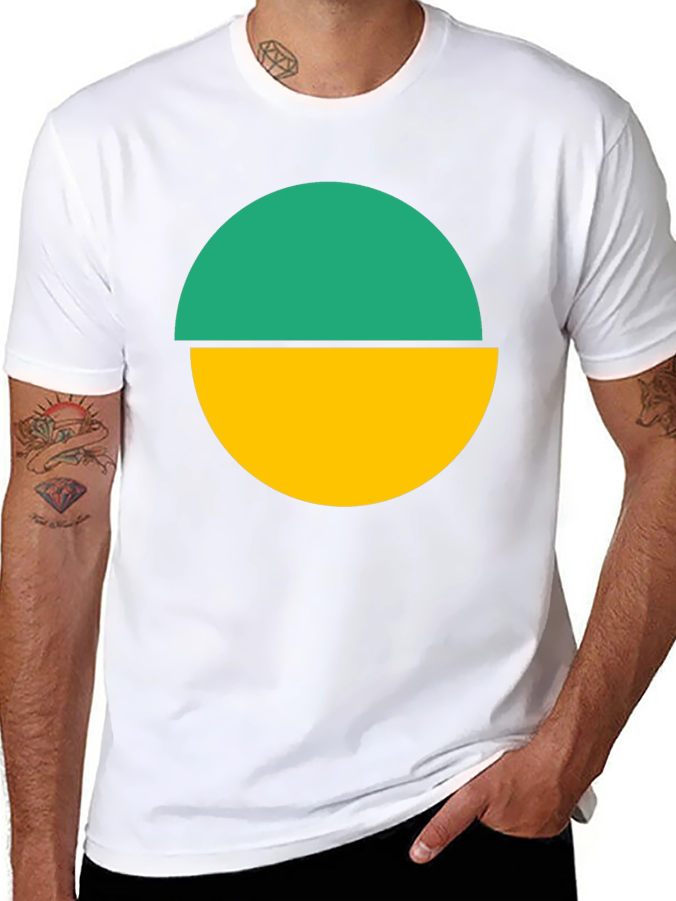 Two-Tone Circle Graphic Tee