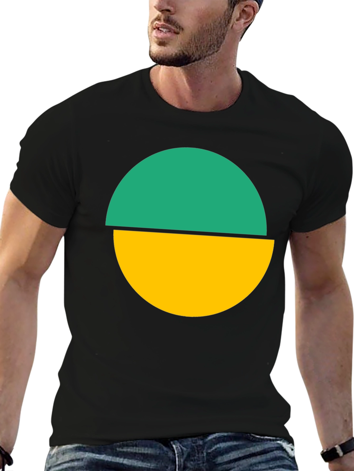 Two-Tone Circle Graphic Tee