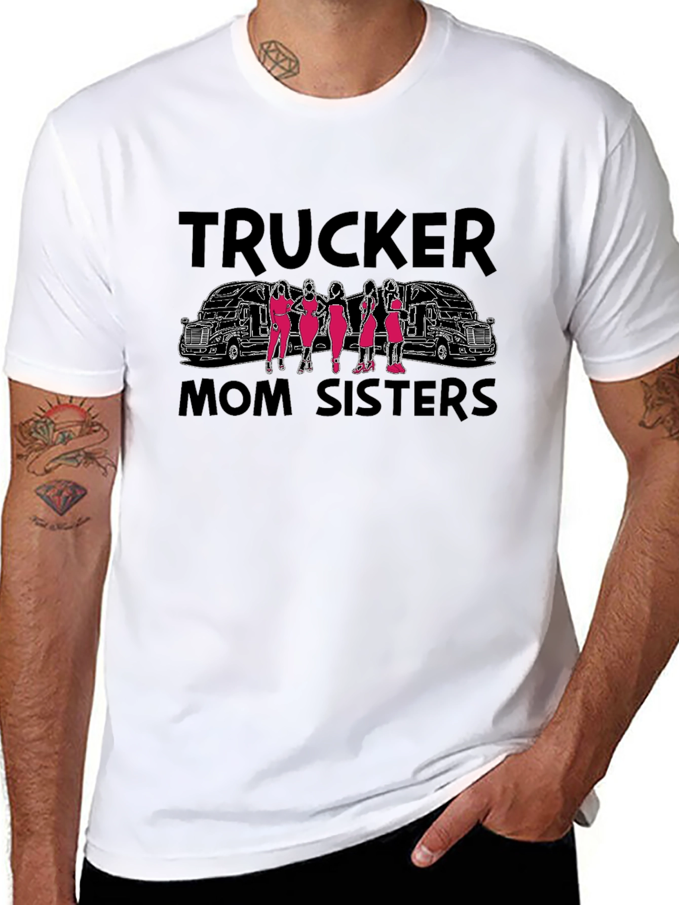 Trucker Mom Sisters Graphic Tee