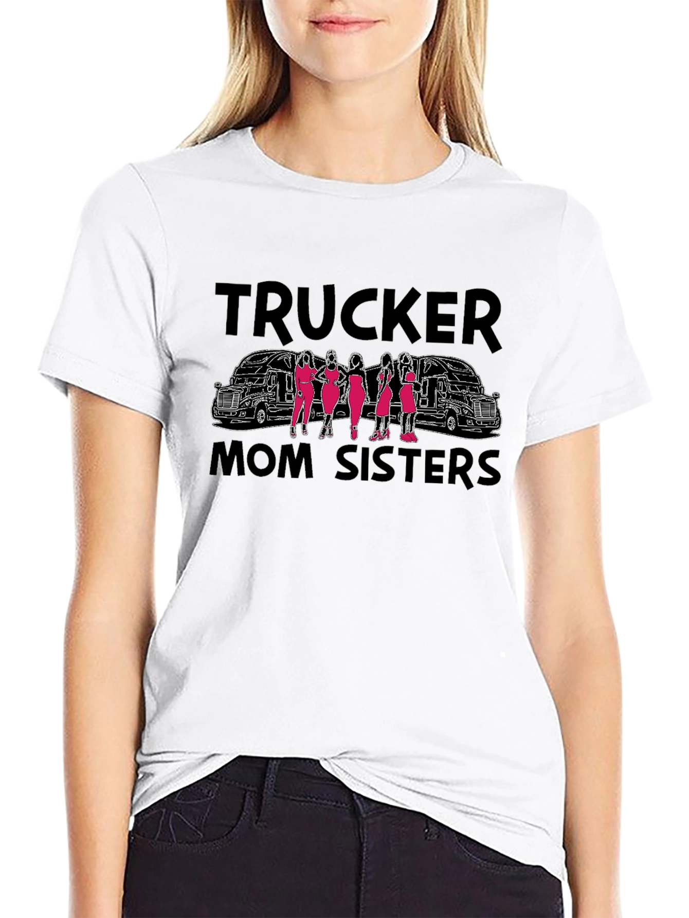 Trucker Mom Sisters Graphic Tee