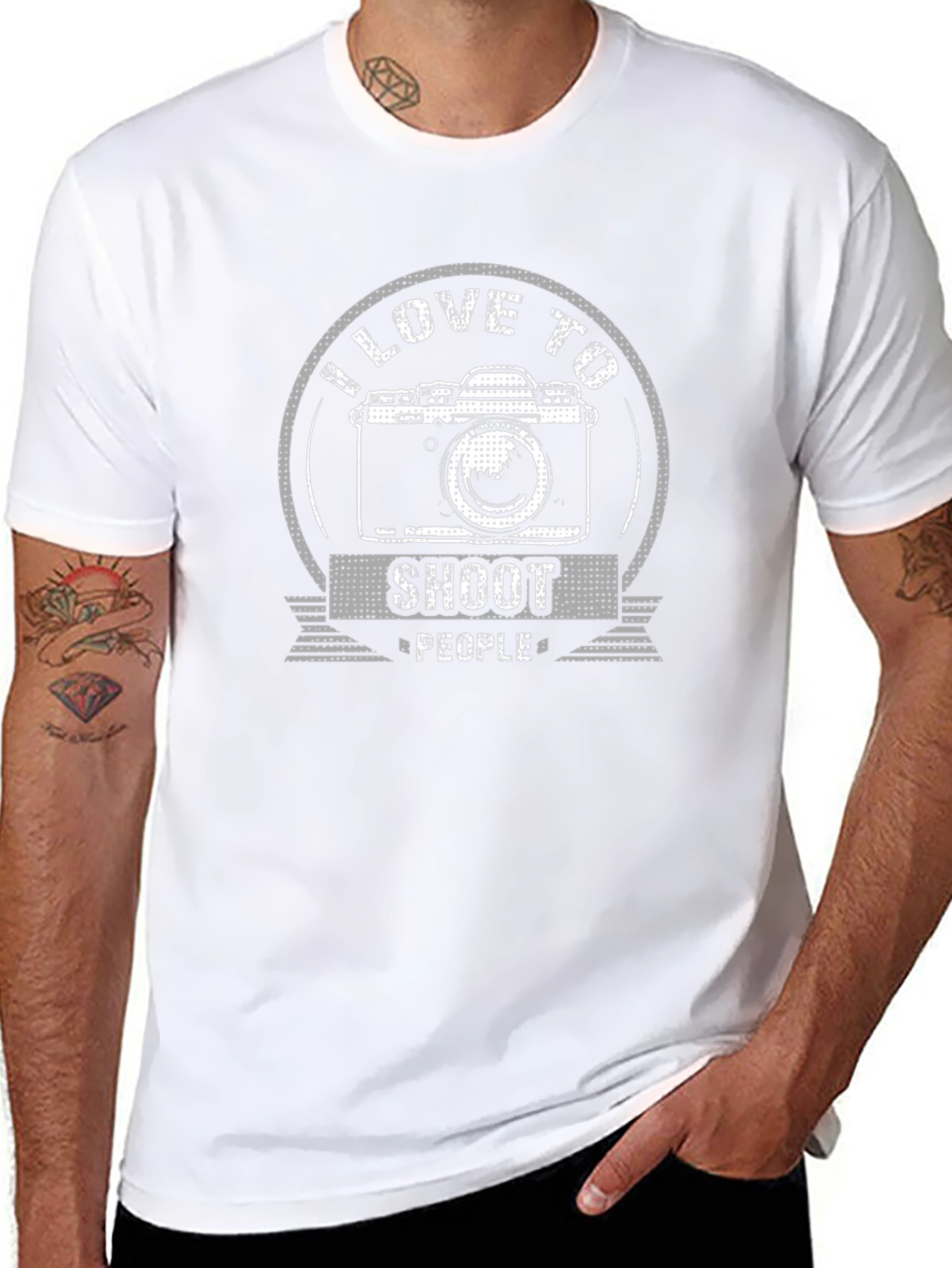 I Love to Shoot People Camera Graphic T-Shirt