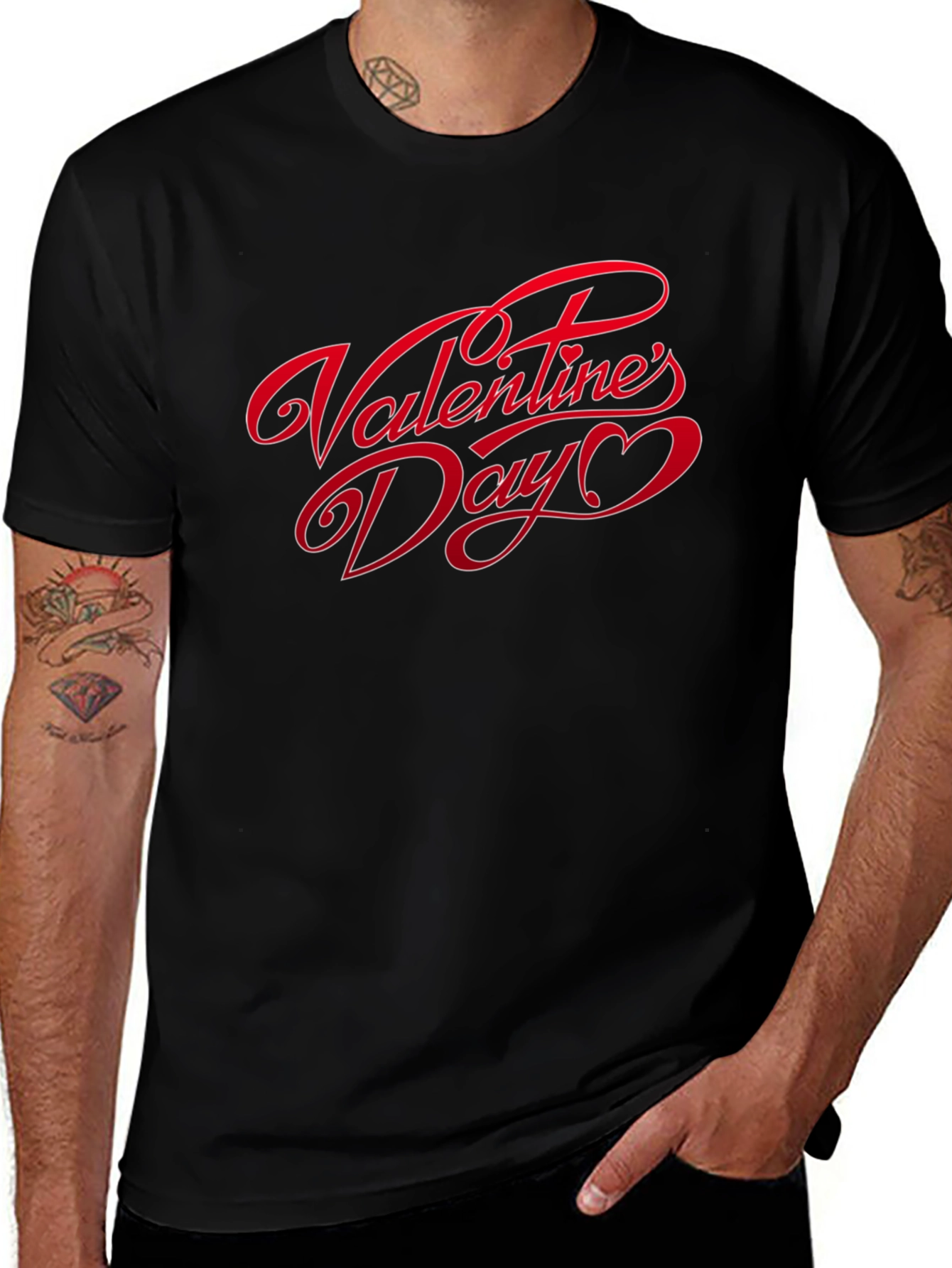 Valentines Day Graphic T-Shirt - Black