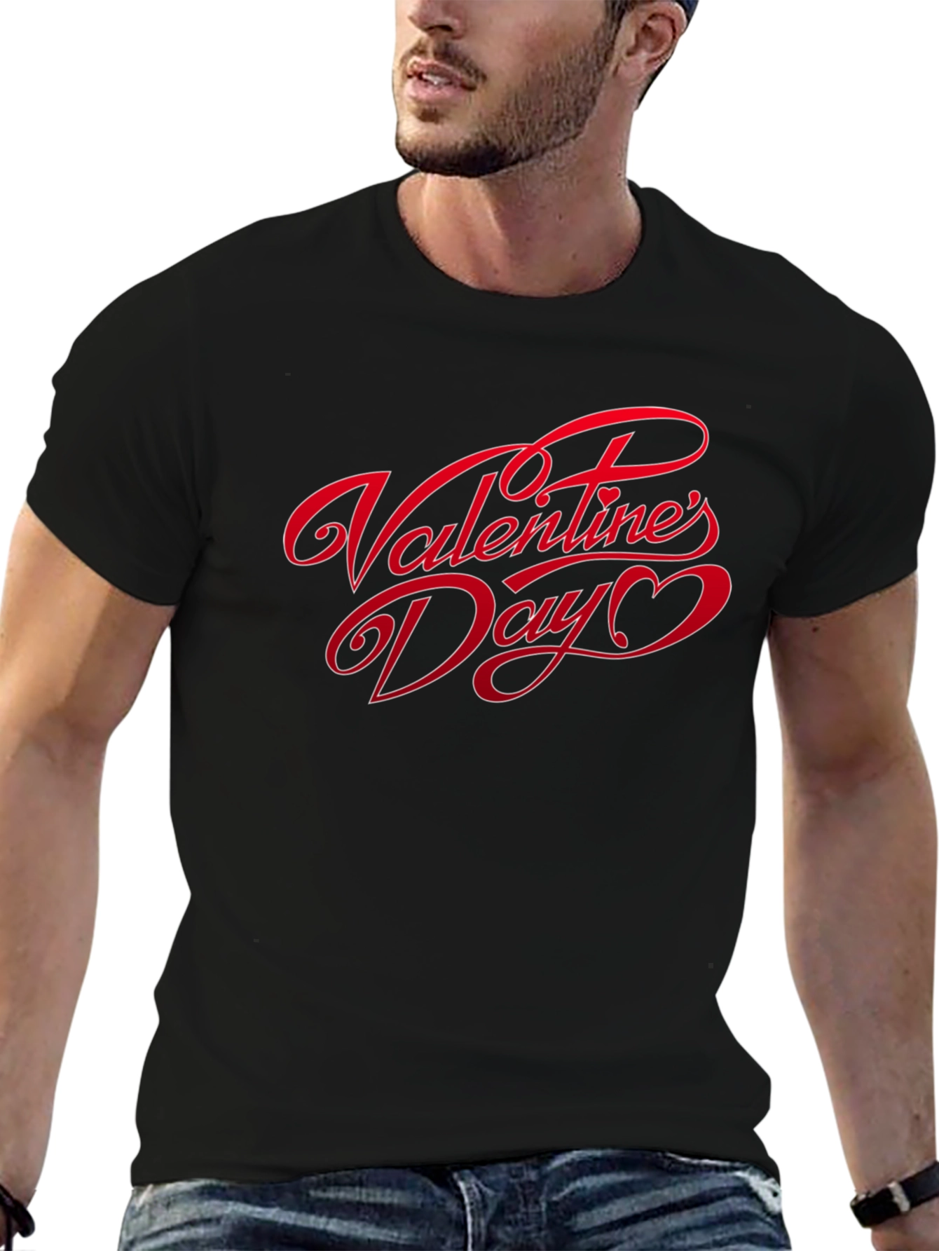 Valentines Day Graphic T-Shirt - Black