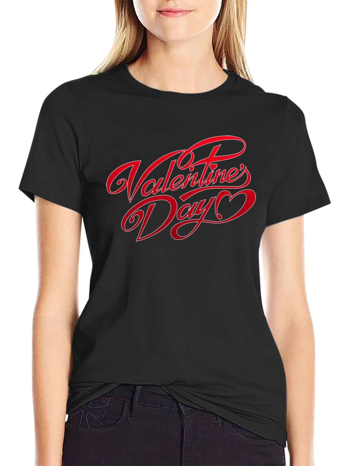Valentines Day Graphic T-Shirt - Black