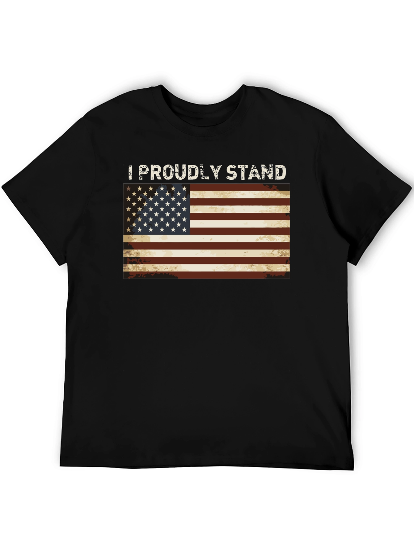 I Proudly Stand American Flag Graphic Tee