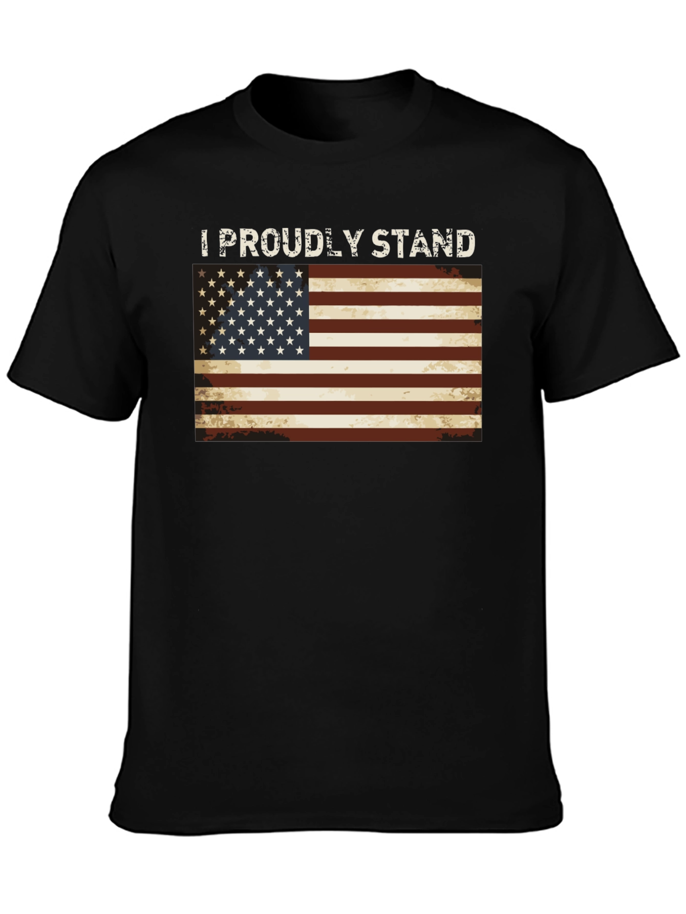 I Proudly Stand American Flag Graphic Tee
