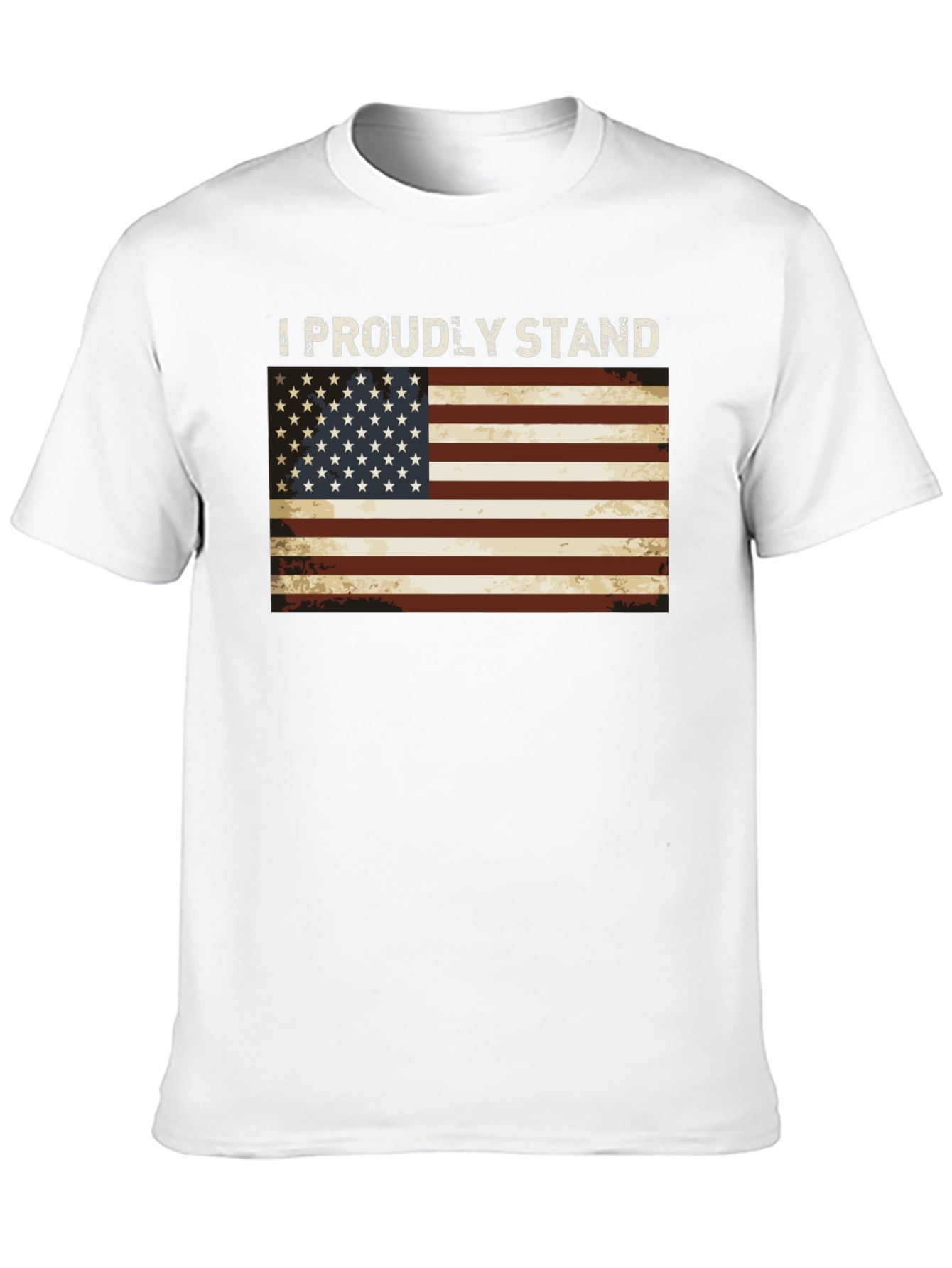 I Proudly Stand American Flag Graphic Tee