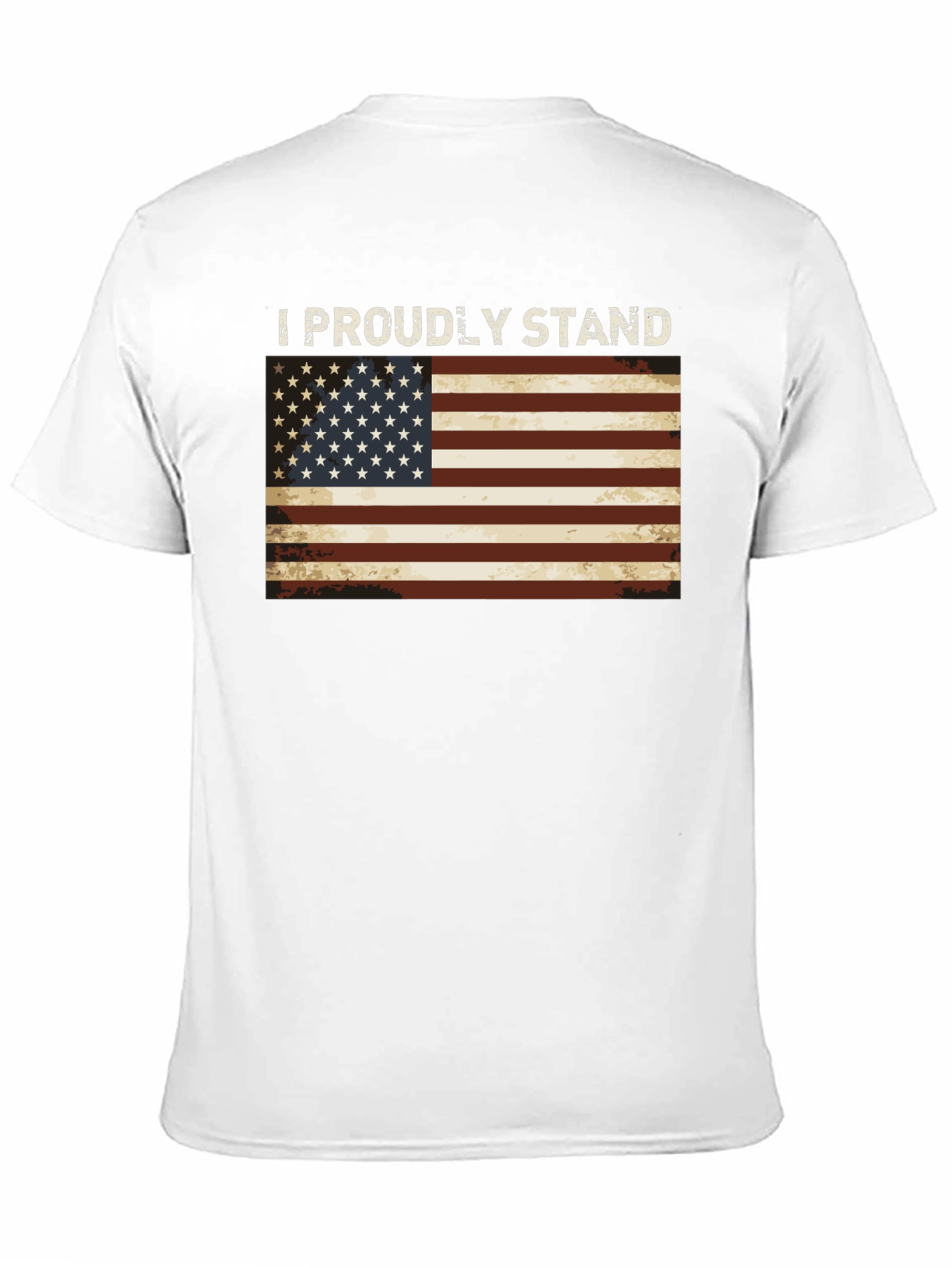 I Proudly Stand American Flag Graphic Tee