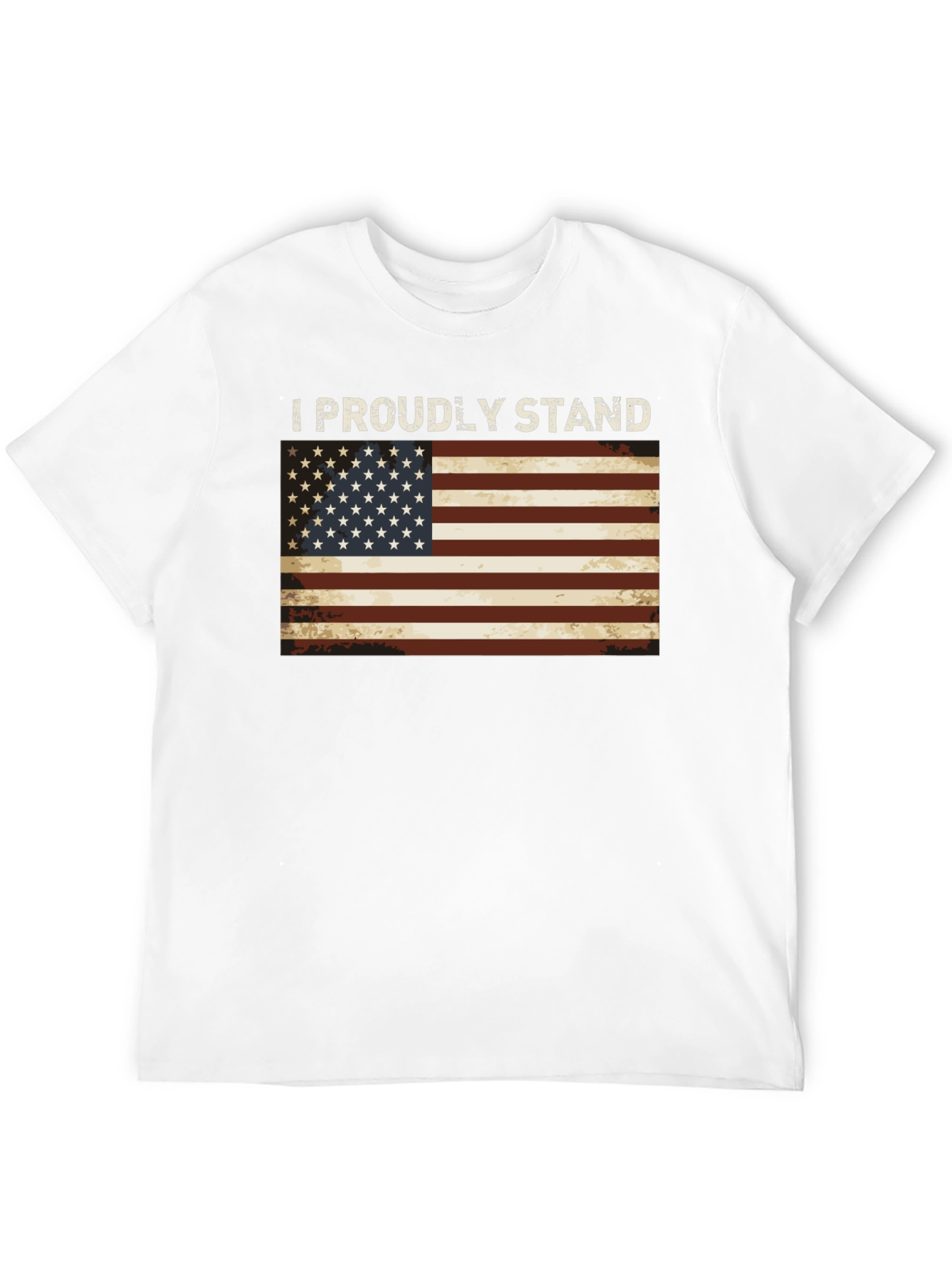 I Proudly Stand American Flag Graphic Tee