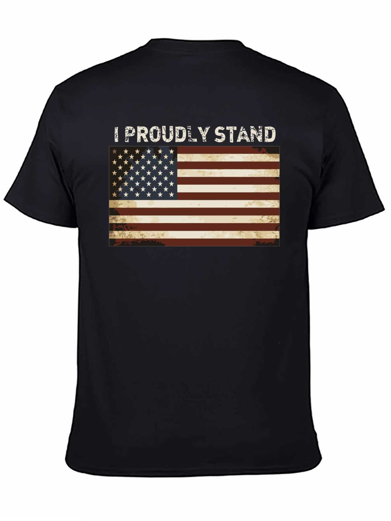I Proudly Stand American Flag Graphic Tee