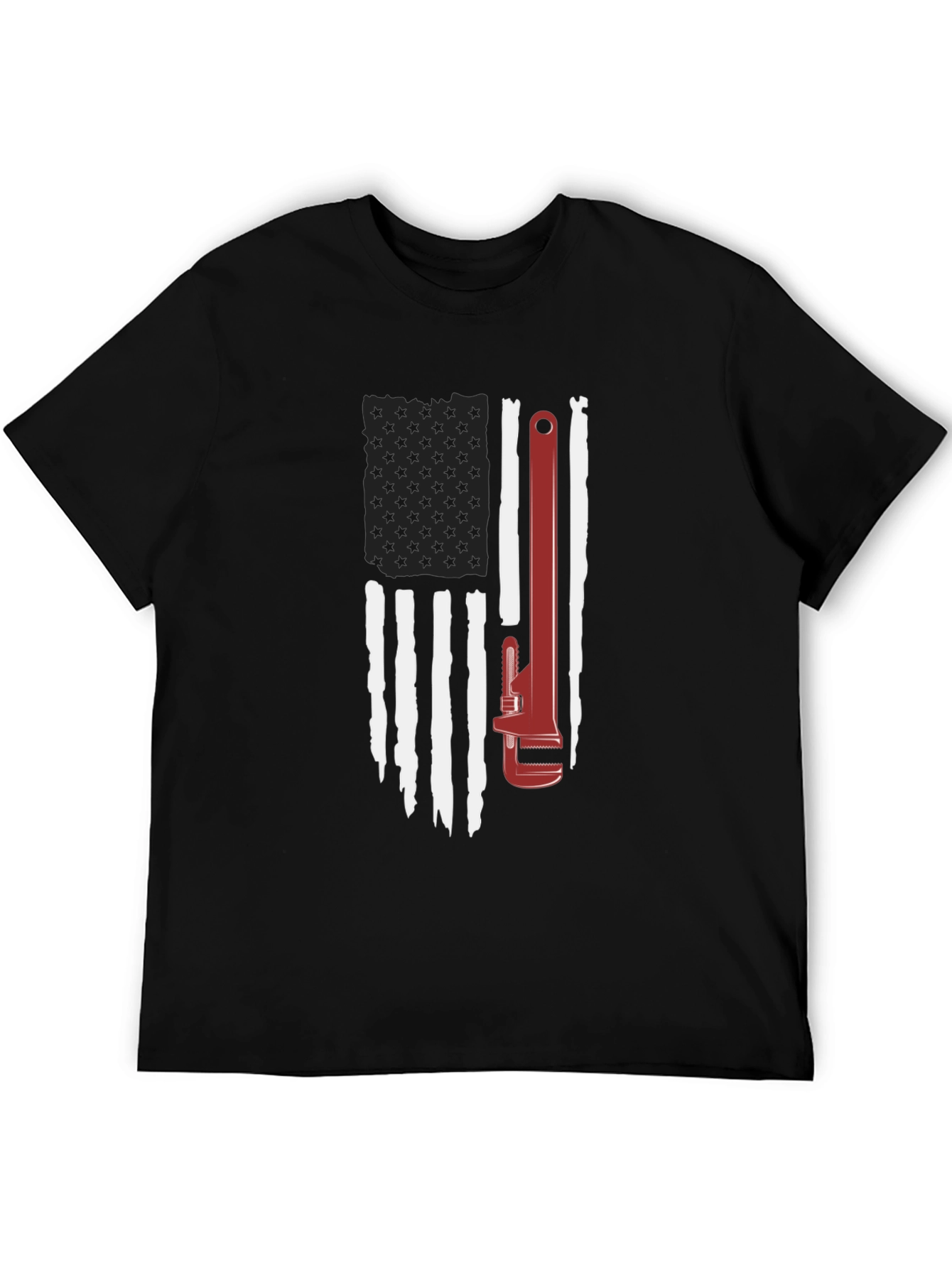American Flag Wrench Graphic T-Shirt