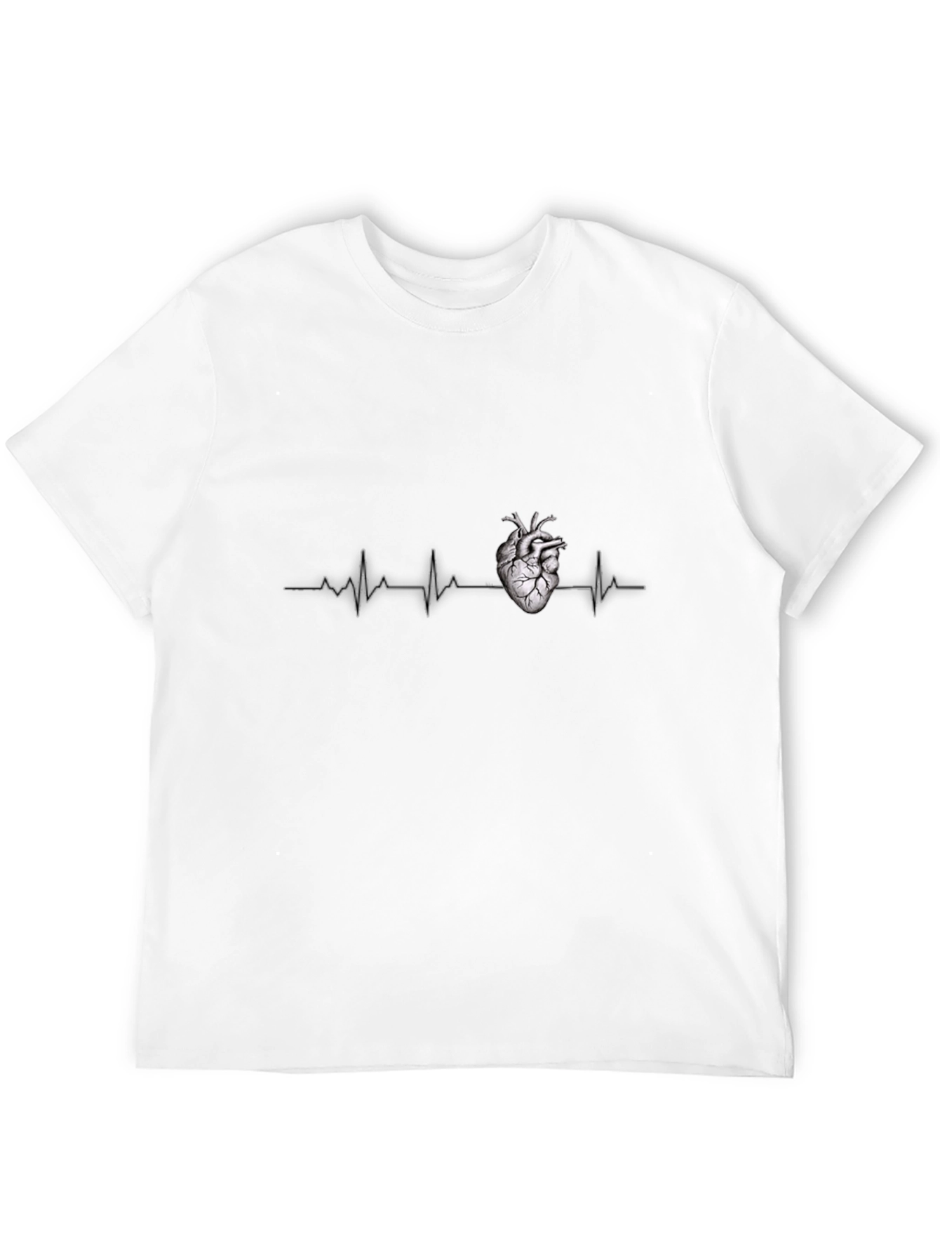 Heartbeat Graphic Tee - Black Crew Neck T-Shirt
