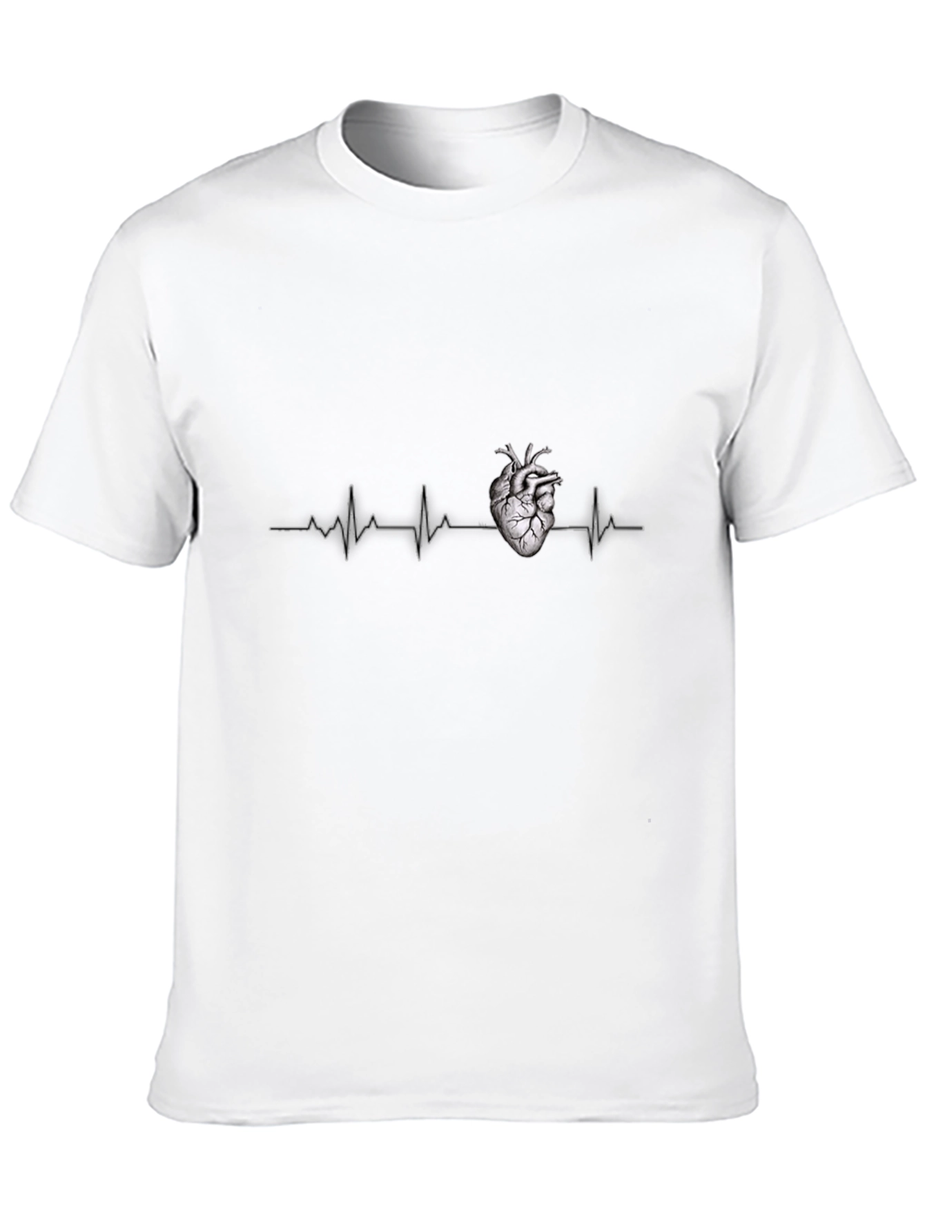 Heartbeat Graphic Tee - Black Crew Neck T-Shirt