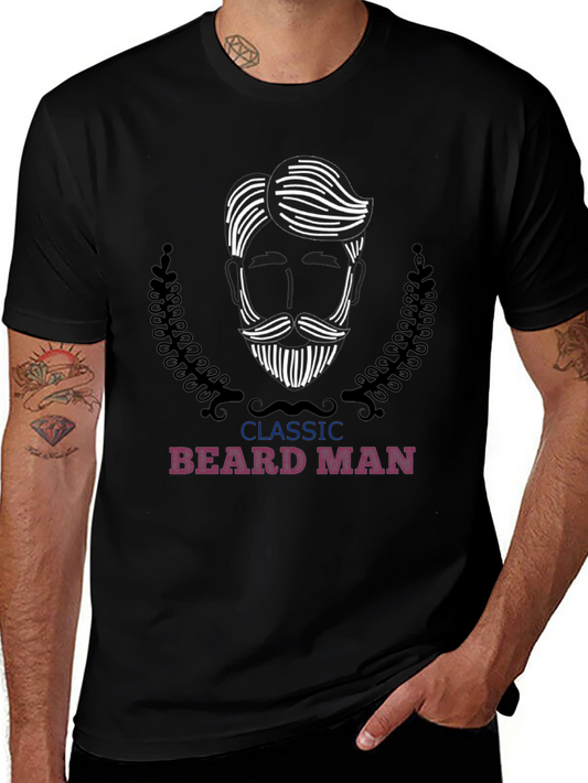 Classic Beard Man Graphic Tee - Stylish & Comfortable