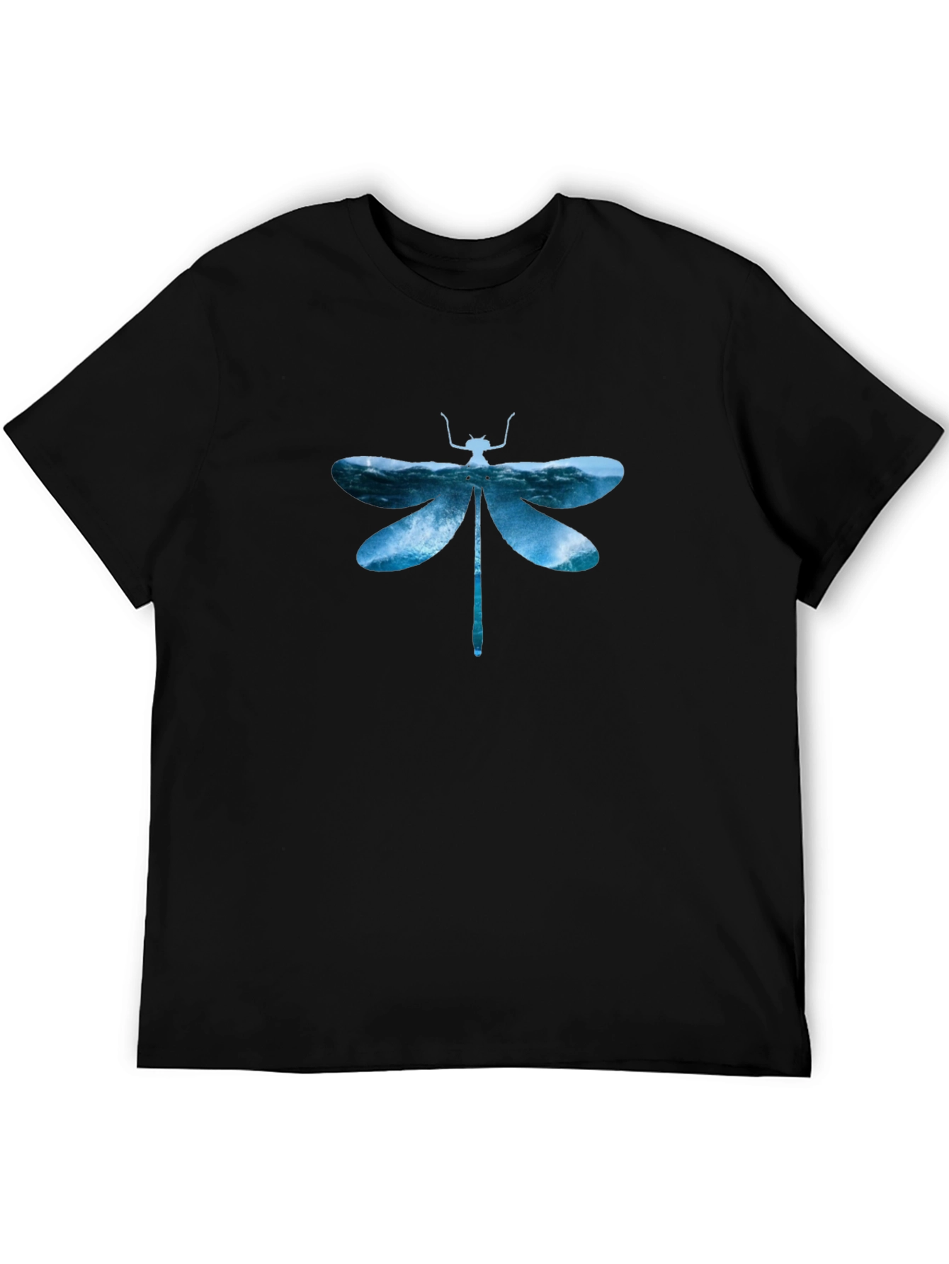 Dragonfly Waves Graphic Tee - Mens Black T-Shirt