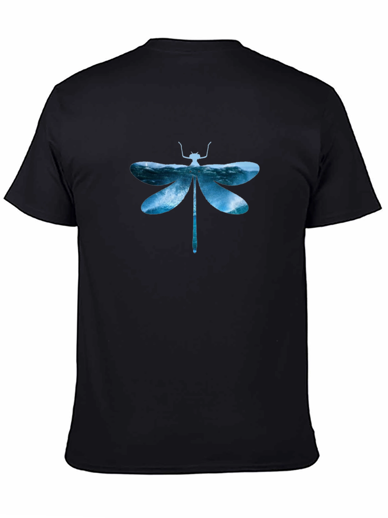 Dragonfly Waves Graphic Tee - Mens Black T-Shirt