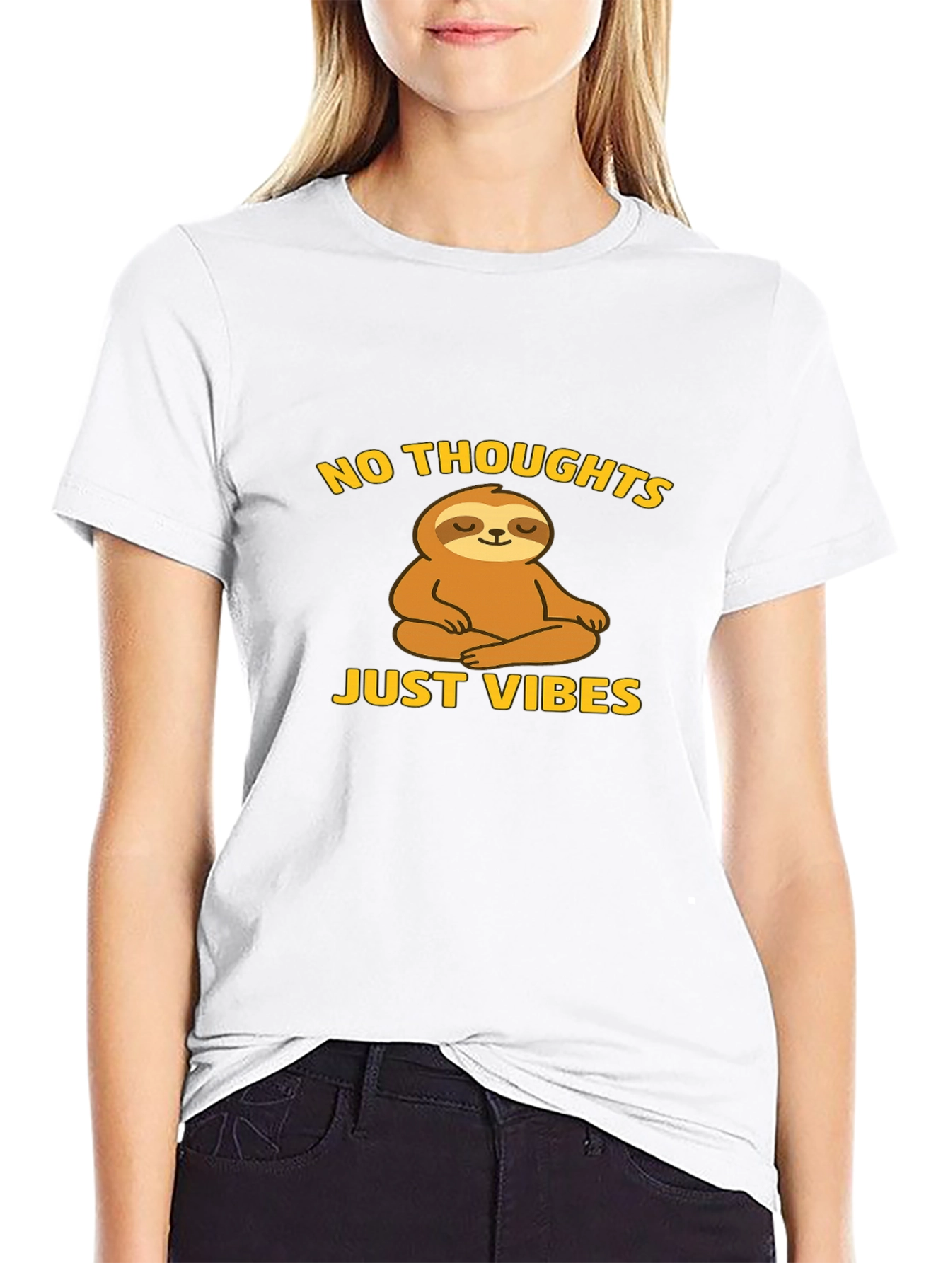 No Thoughts Just Vibes Sloth T-Shirt