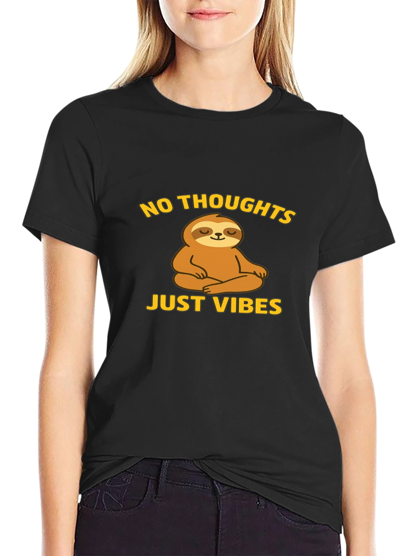 No Thoughts Just Vibes Sloth T-Shirt