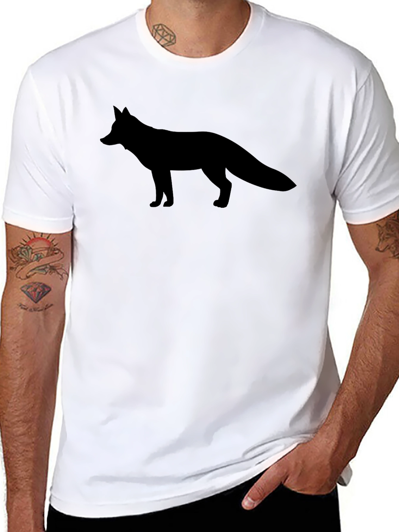 Fox Silhouette Graphic Tee - Mens Black T-Shirt
