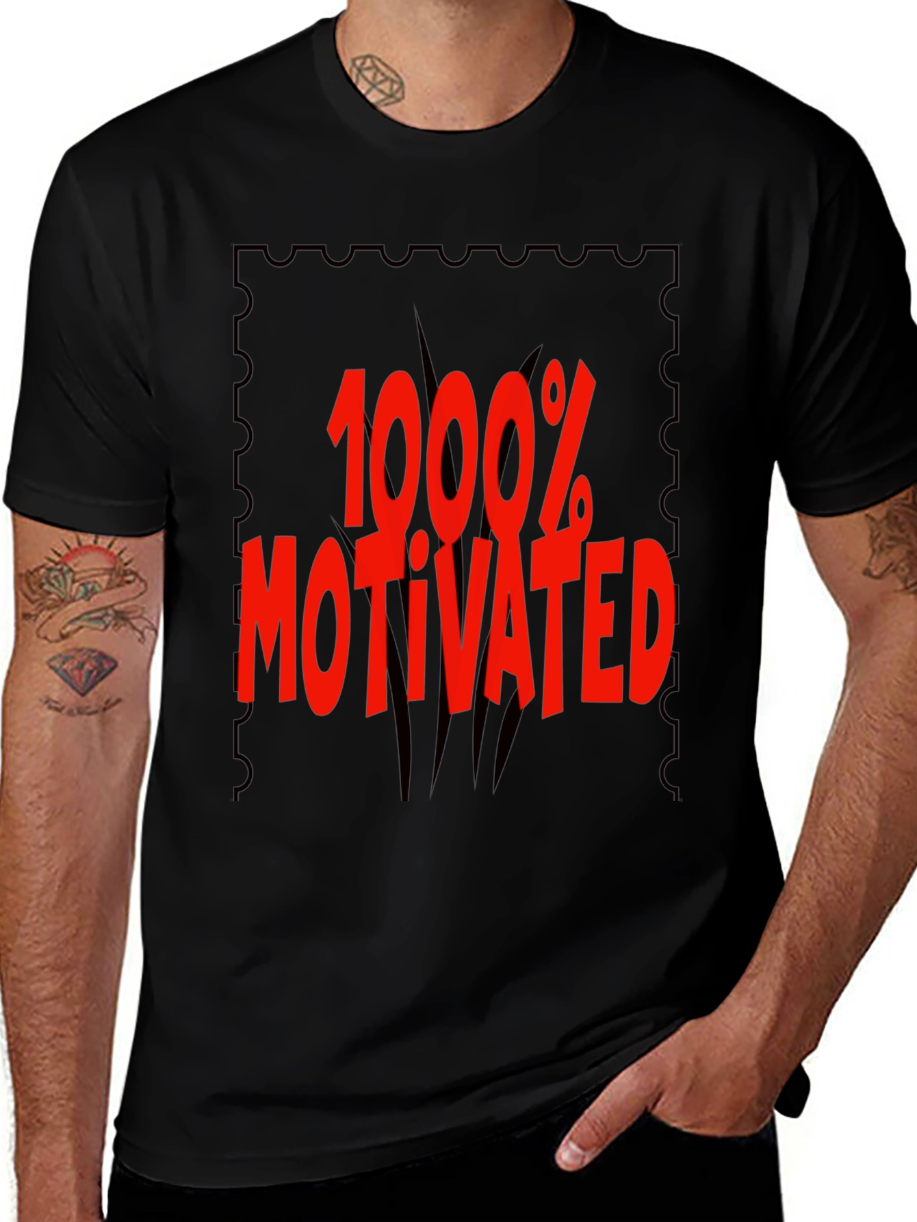 1000% Motivated Graphic Tee - Black