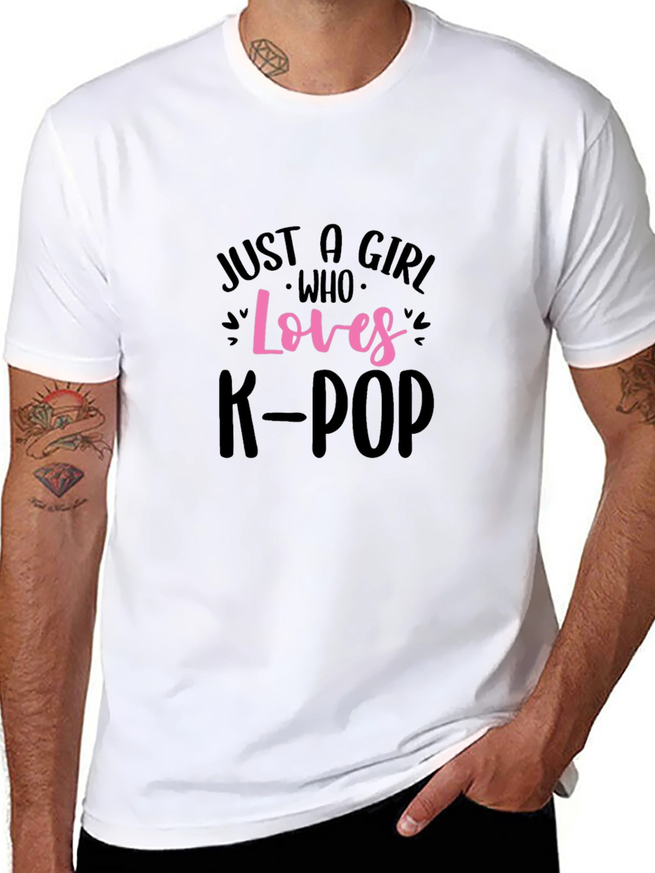 Just A Girl Who Loves K-Pop Black T-Shirt