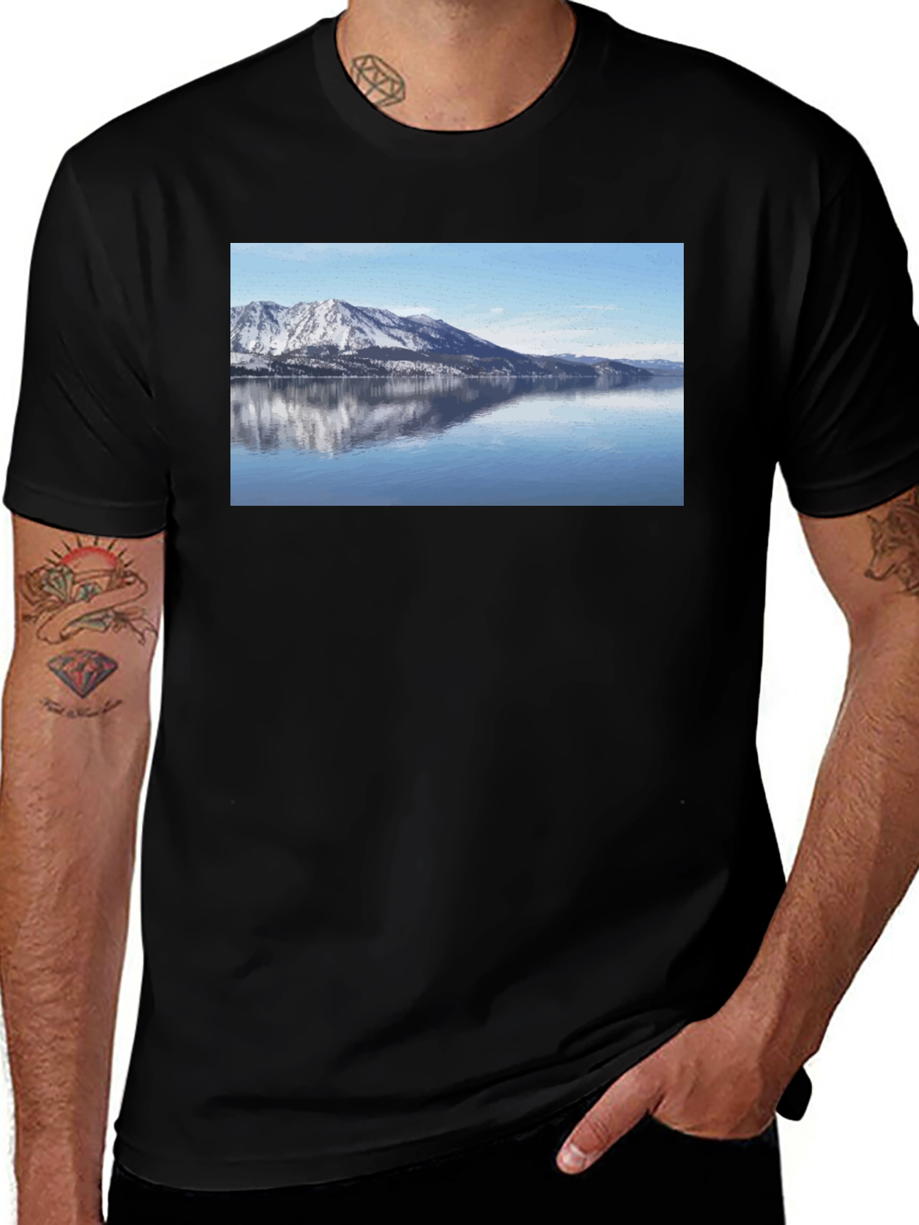Mountain Lake View Graphic Tee