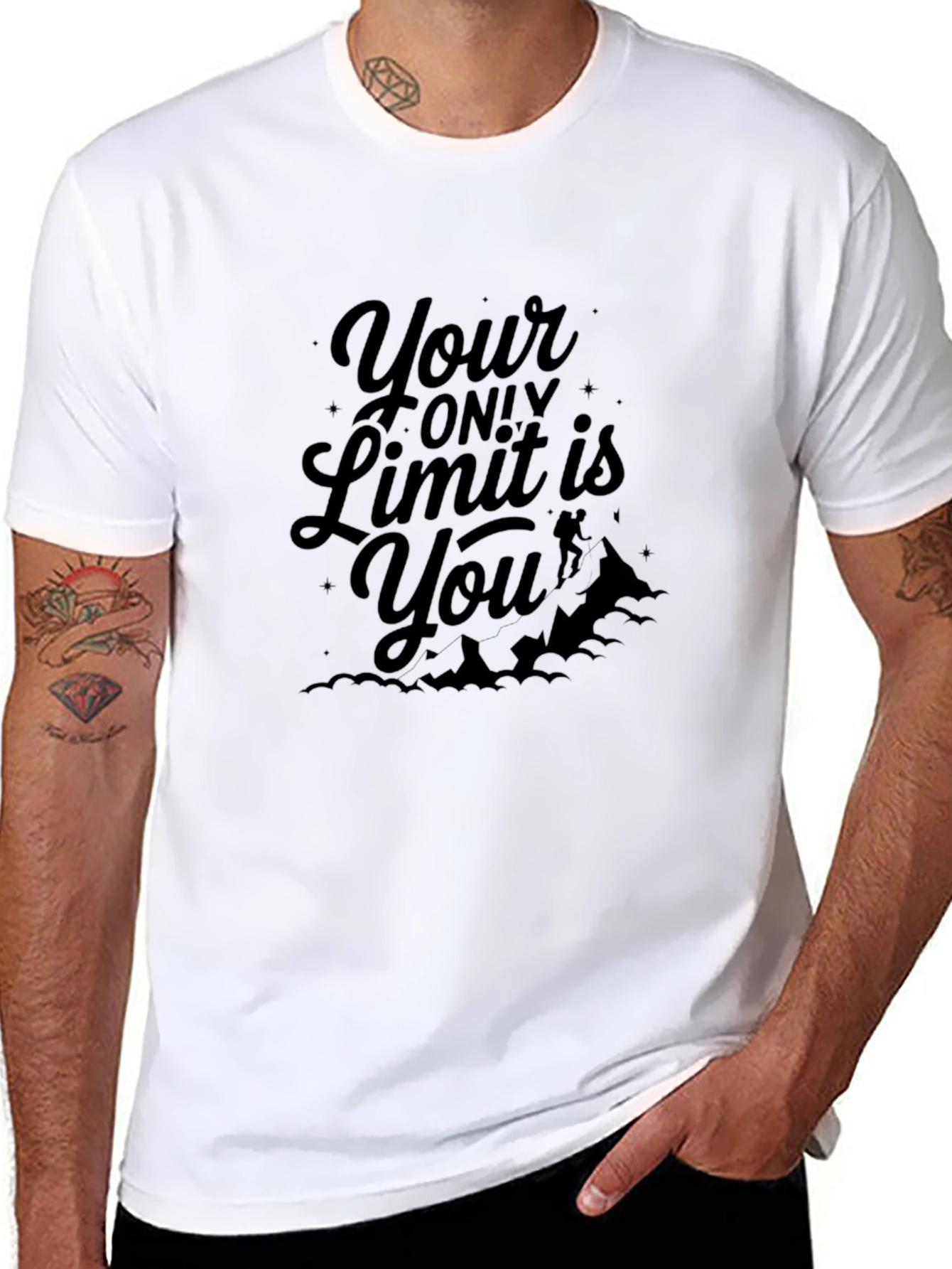 Inspirational Your Only Limit Is You Black T-Shirt